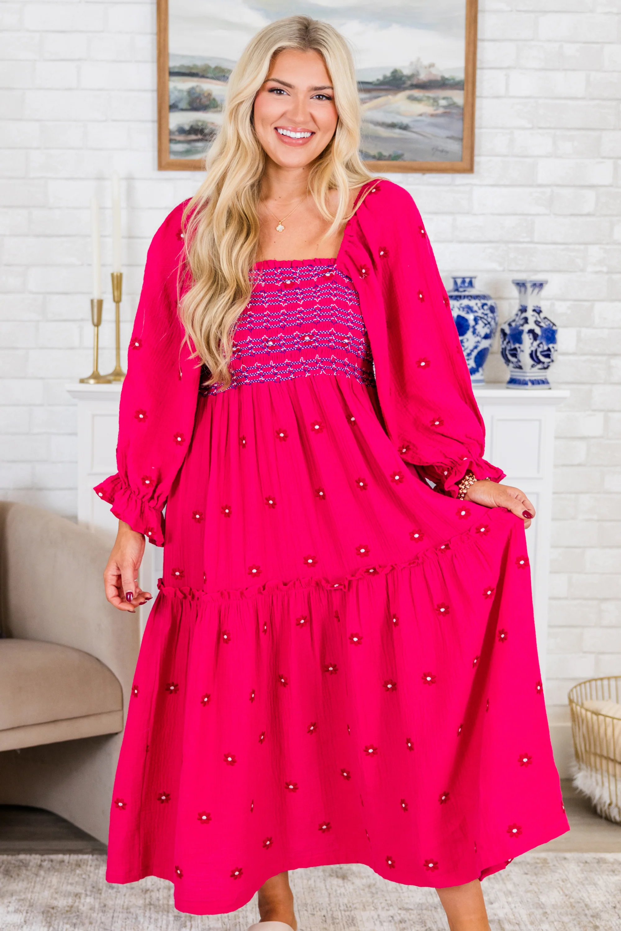 Wildflower Wonder Dress, Pink - Weilaico