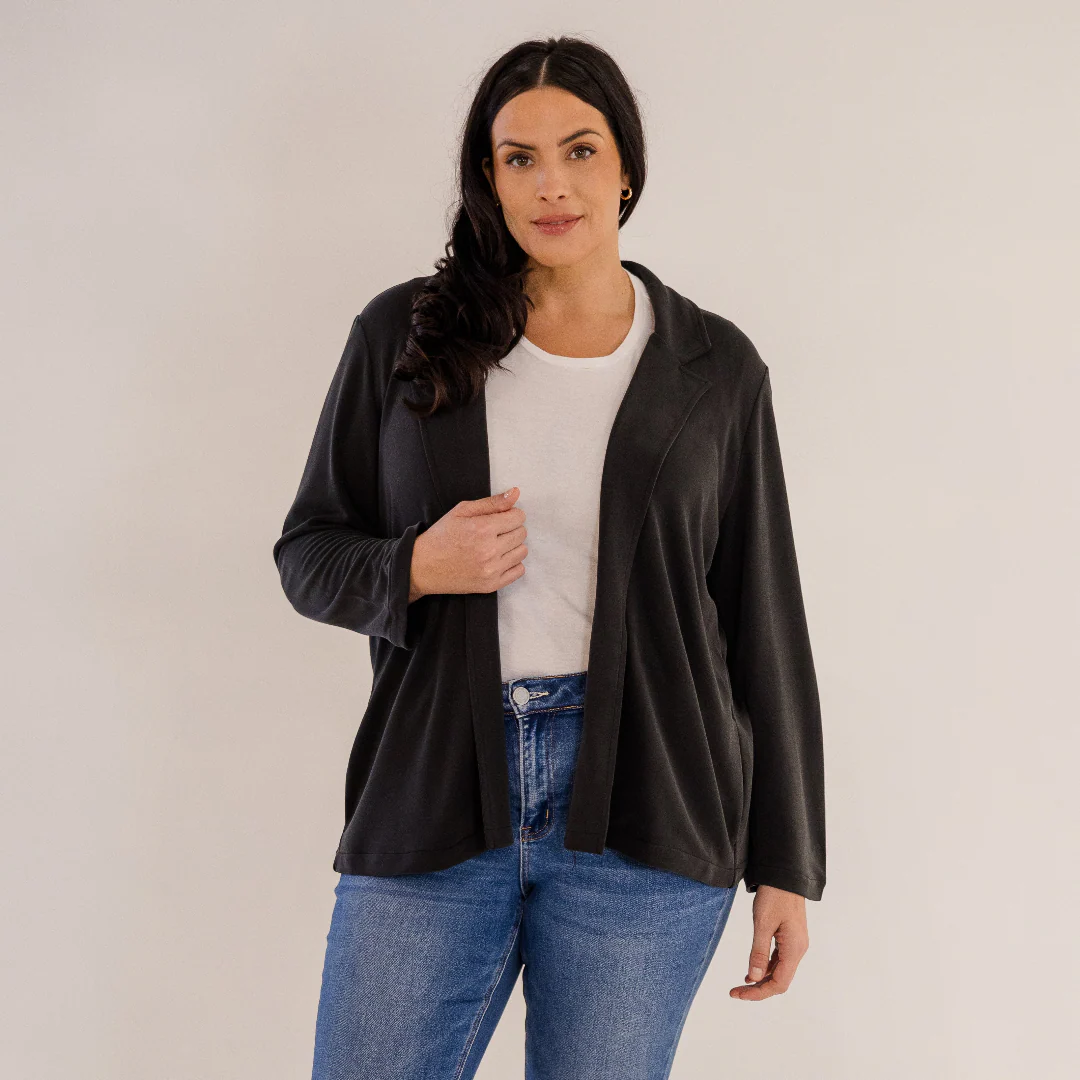 Bleecker Collar Knit Jacket, Black - Weilaico