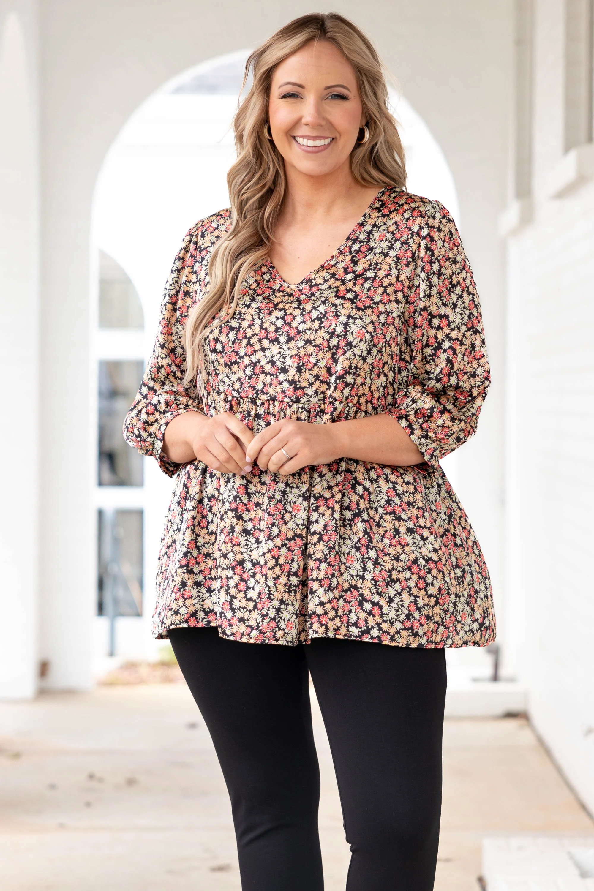 Exploring Gardens Top, Black - Weilaico