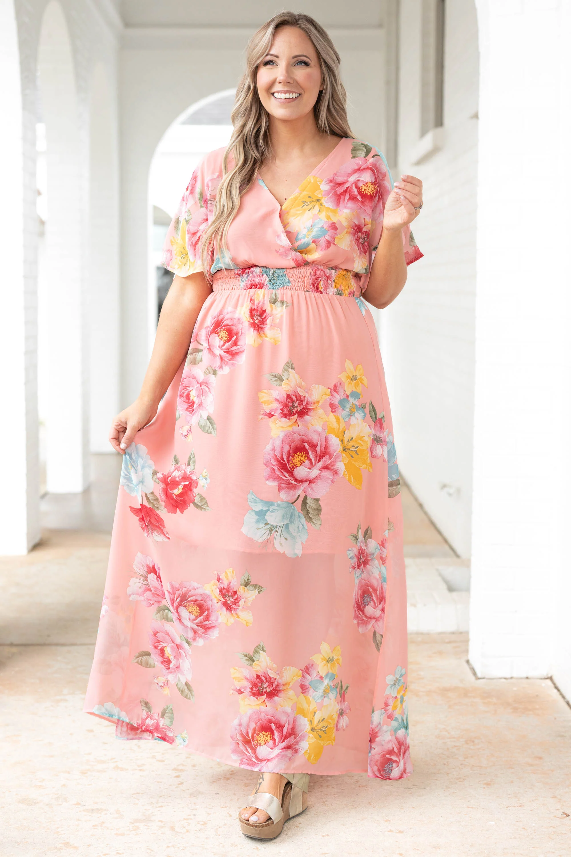 Sweet Laughter Dress, Coral Pink - Weilaico