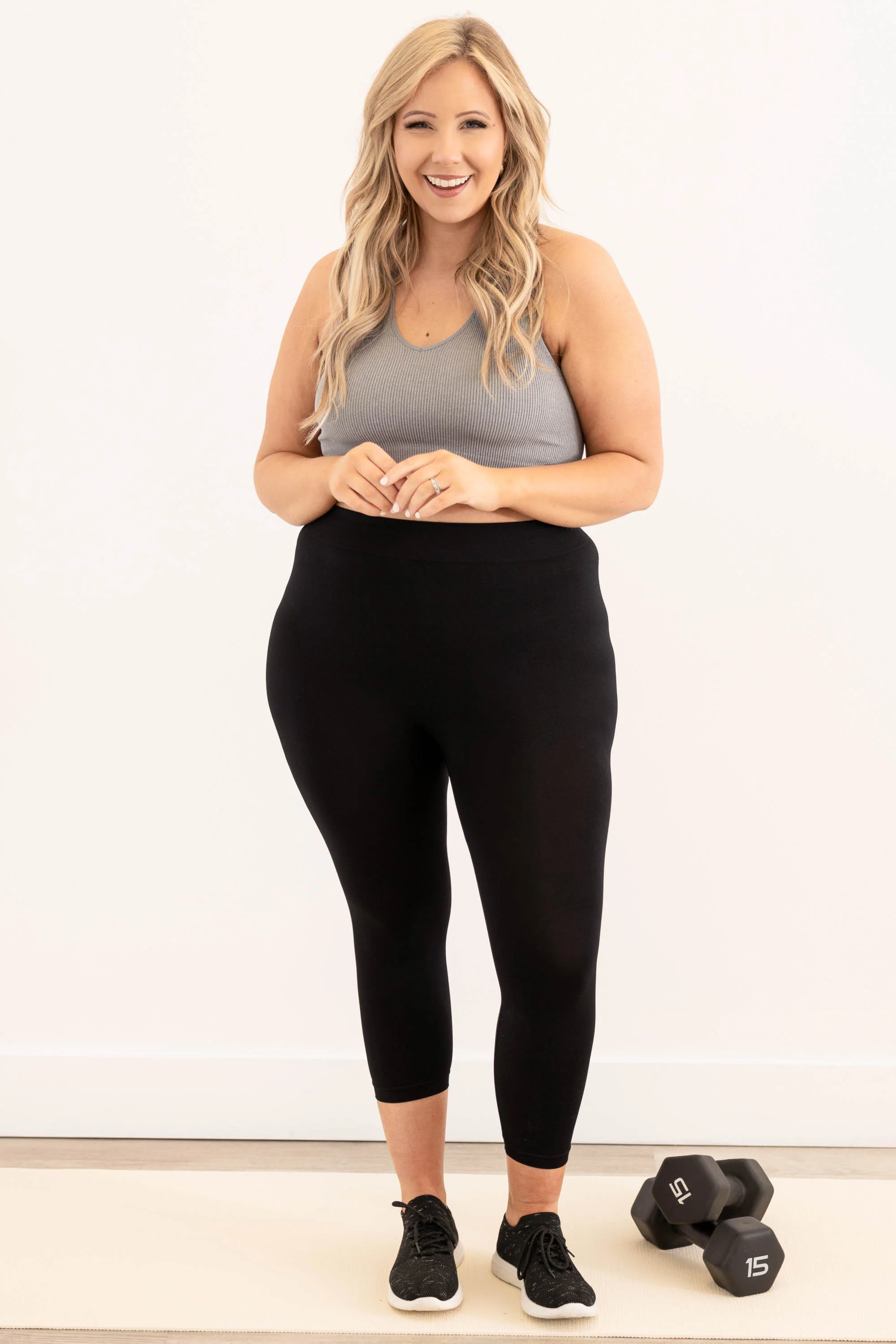 Girl Next Door Leggings Cropped, Black - Weilaico