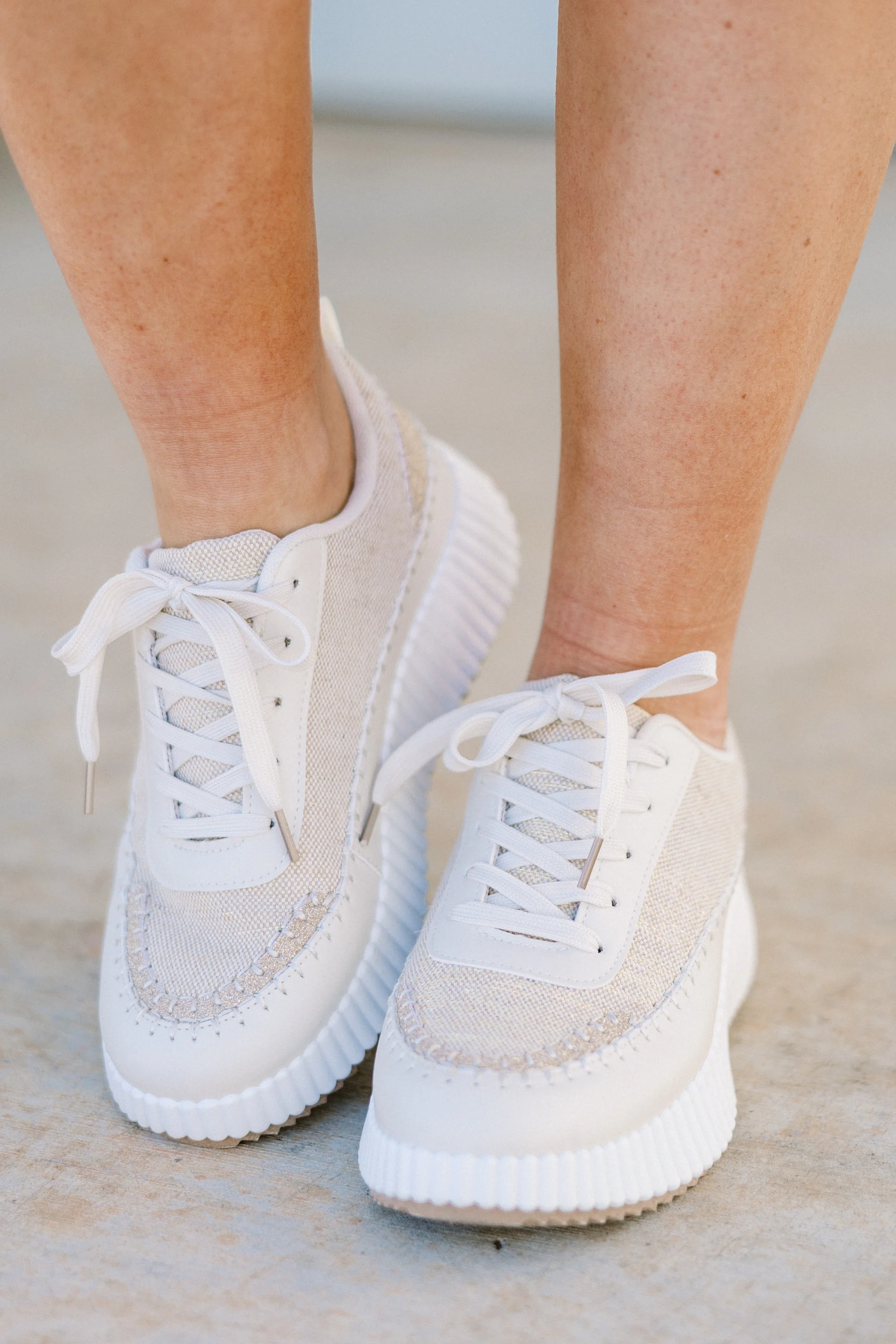 Let The Record Show Sneakers, Beige - Weilaico