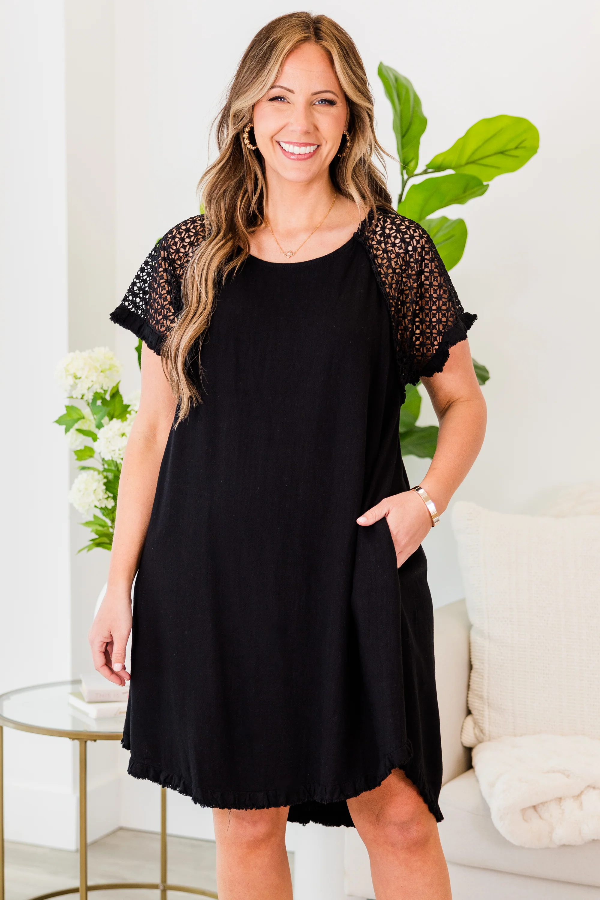 Thousands Of Small Kindnesses Dress, Black - Weilaico