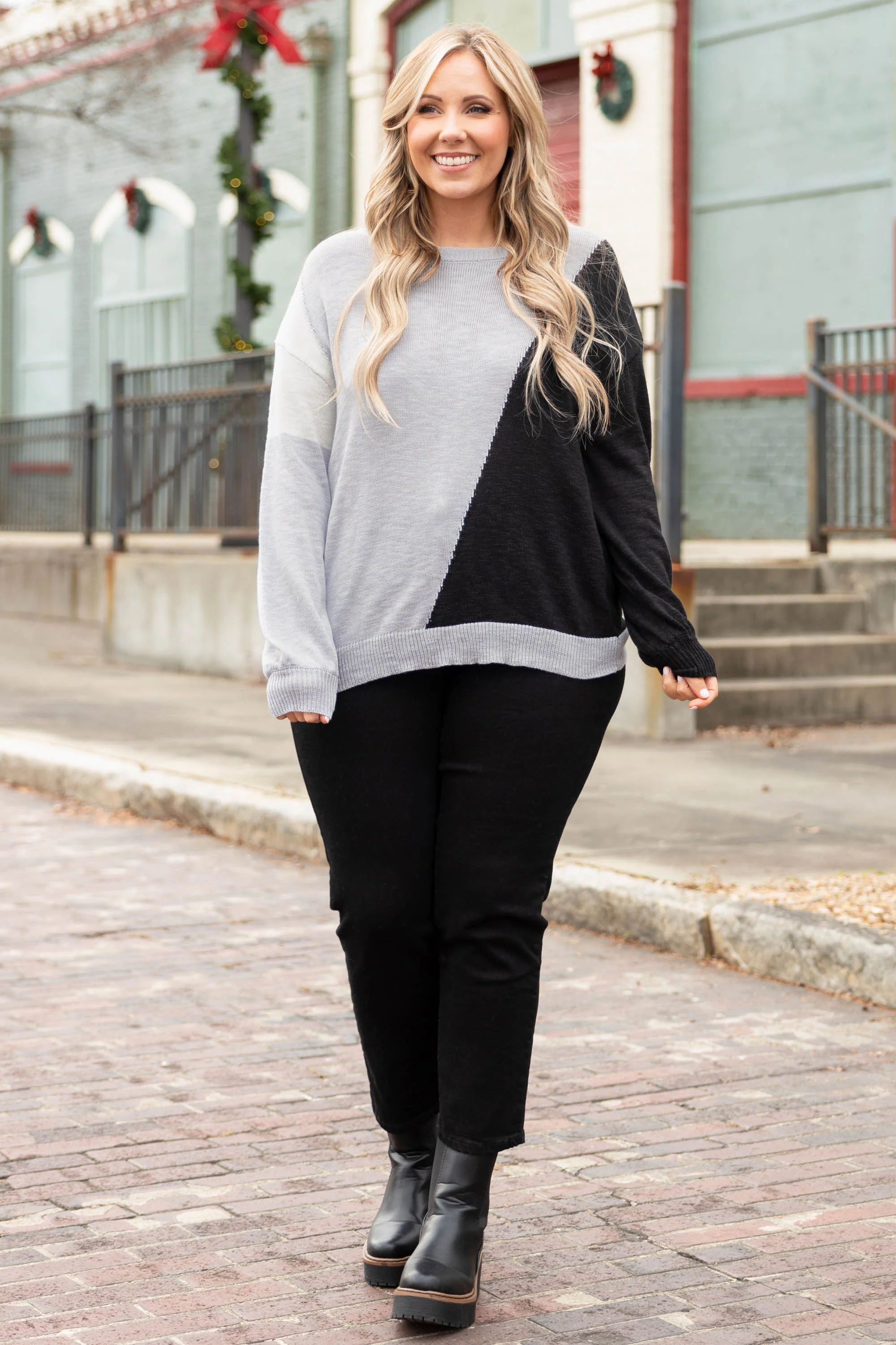 Always Thinking Sweater, Gray - Weilaico