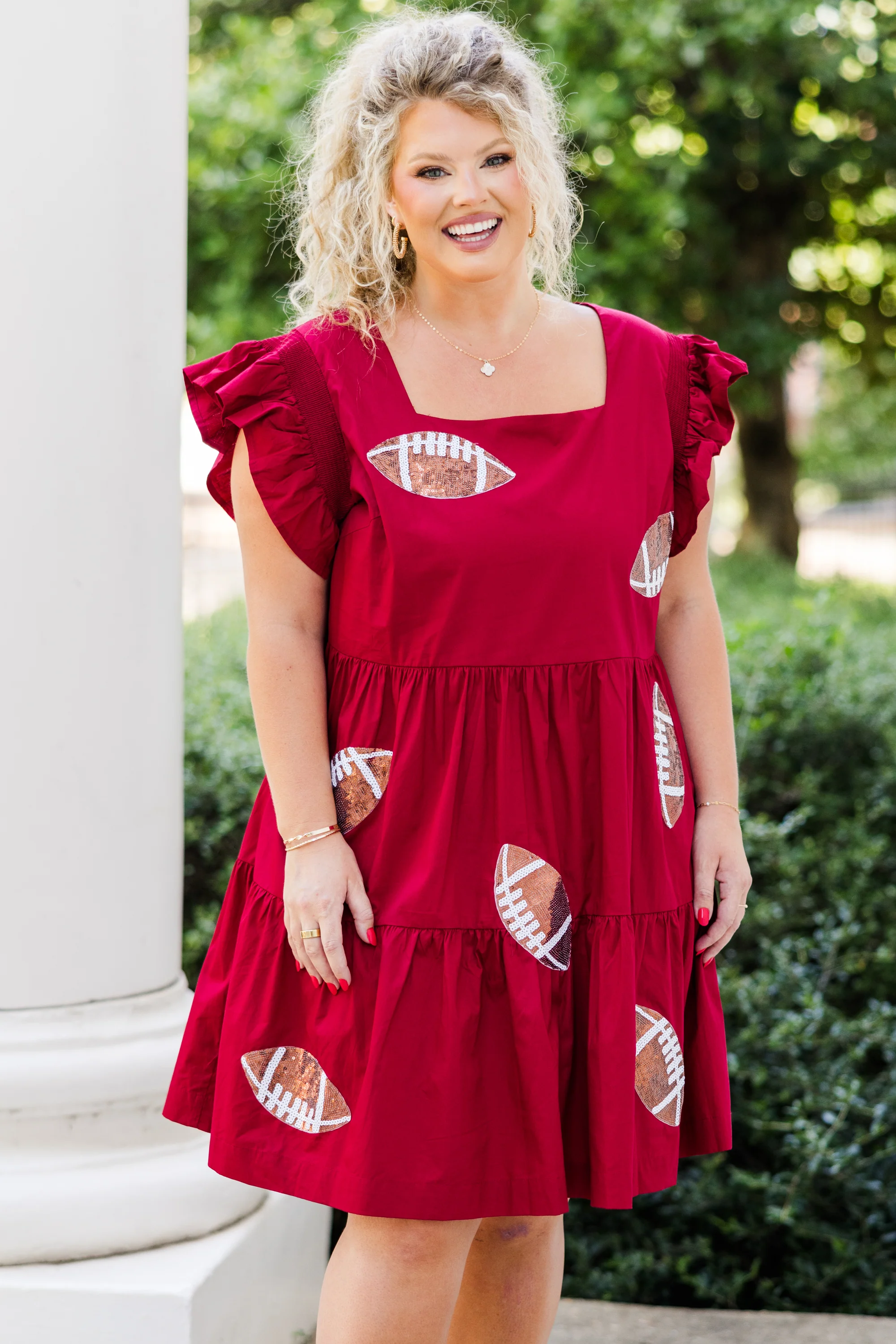 Home Game Win Dress, Red - Weilaico