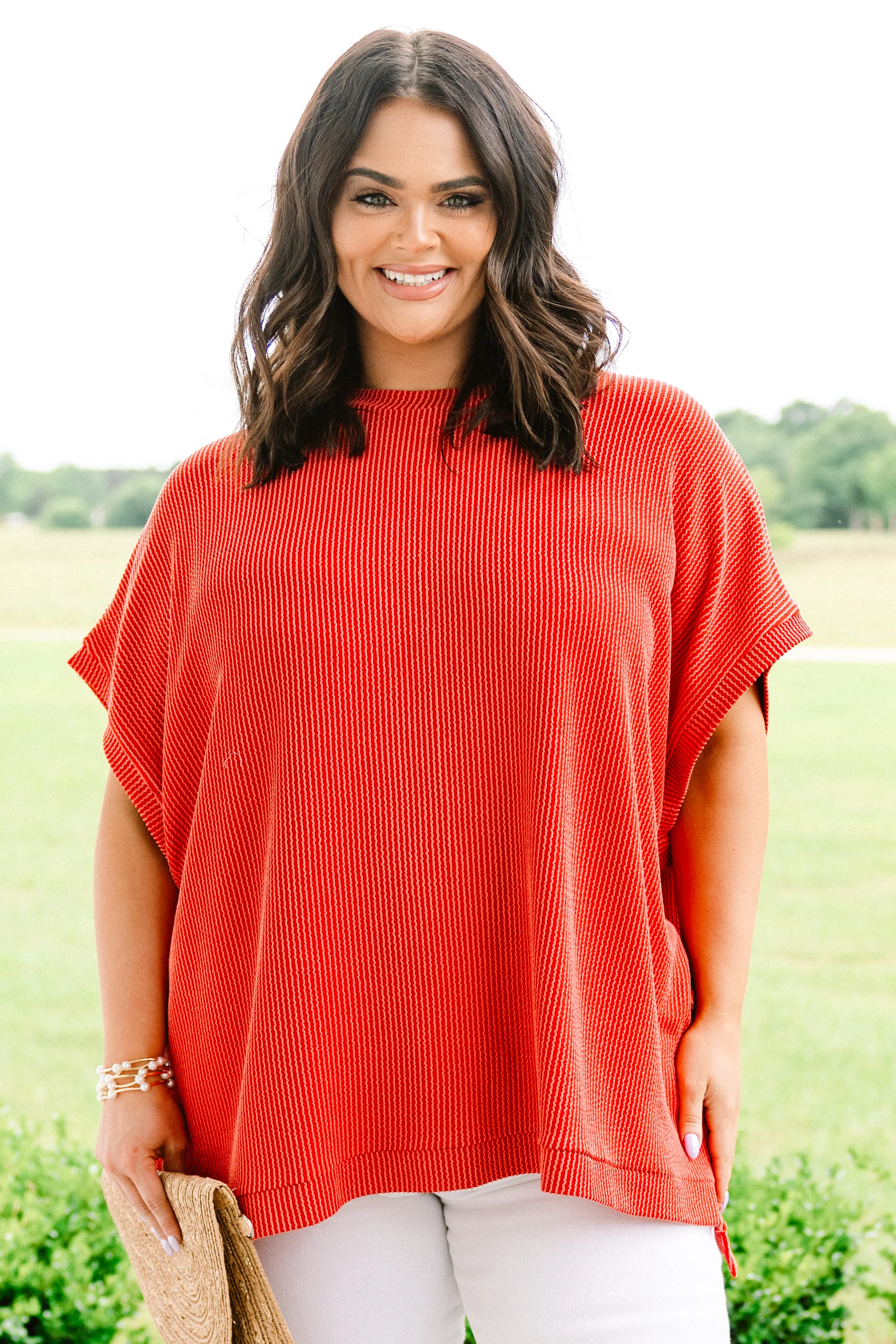 All About Knits Top, Burnt Orange - Weilaico