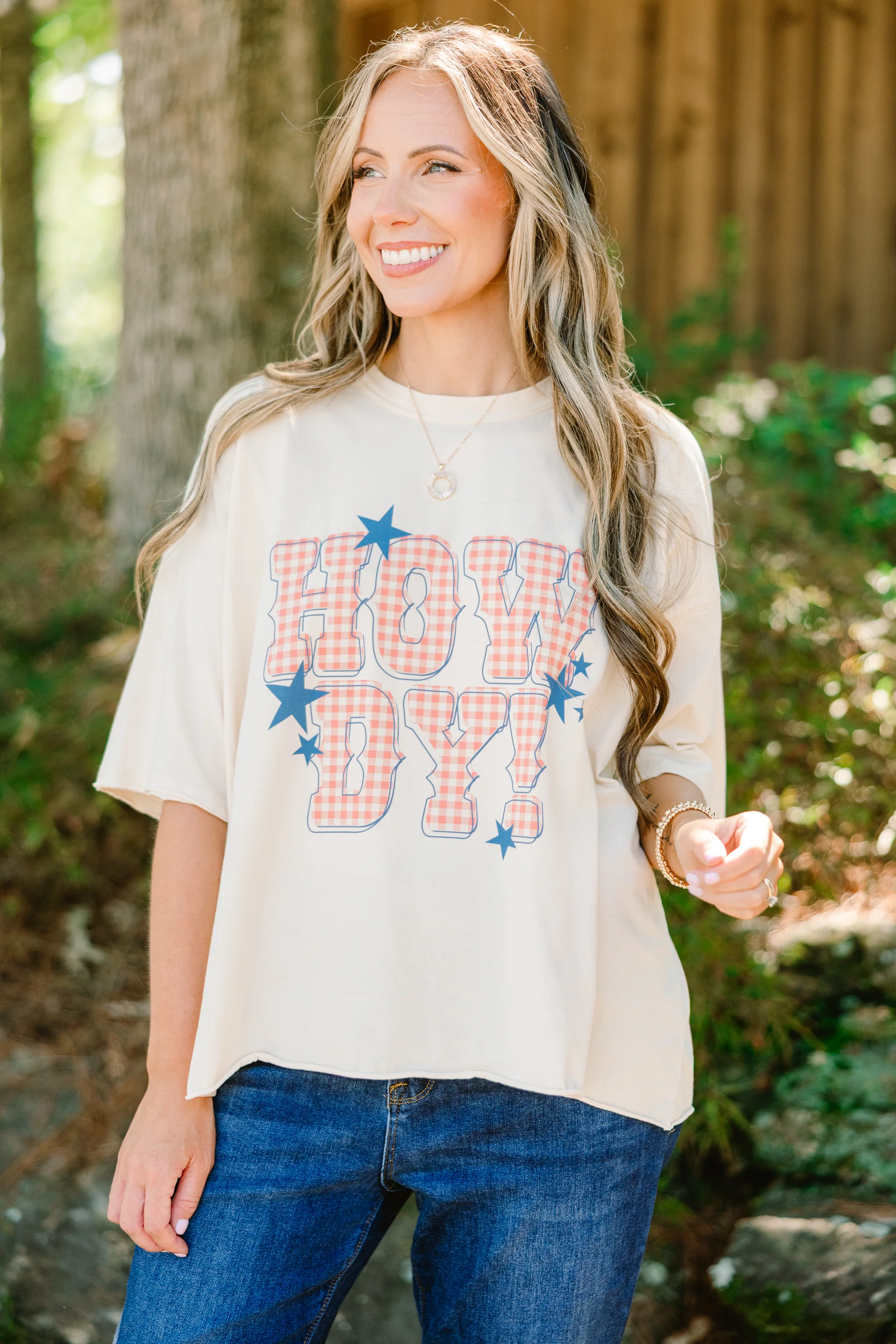 Saying Howdy Vintage Wash Tee, Sand - Weilaico