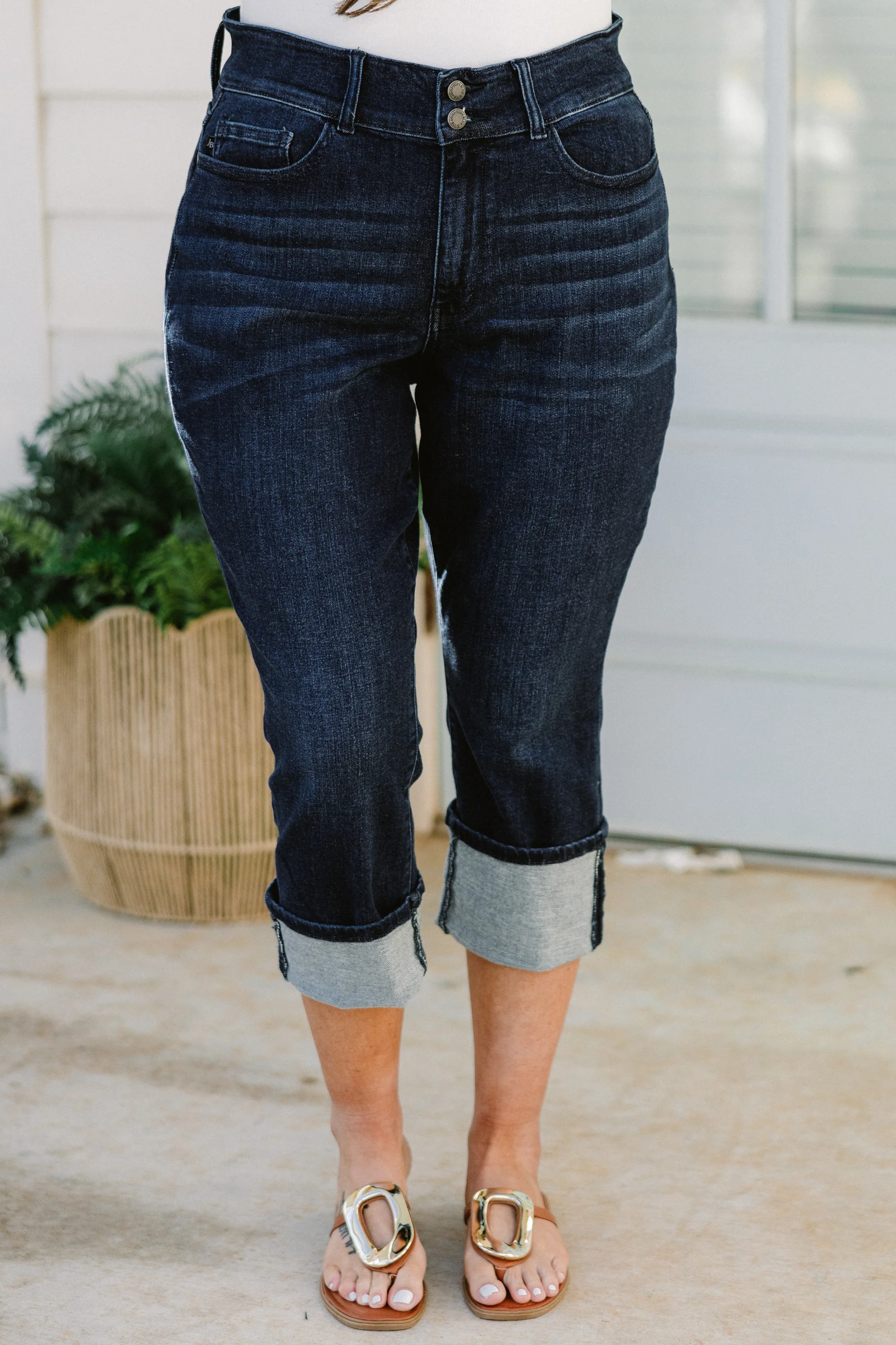 Judy Blue: Meet You There Capris, Blue - Weilaico