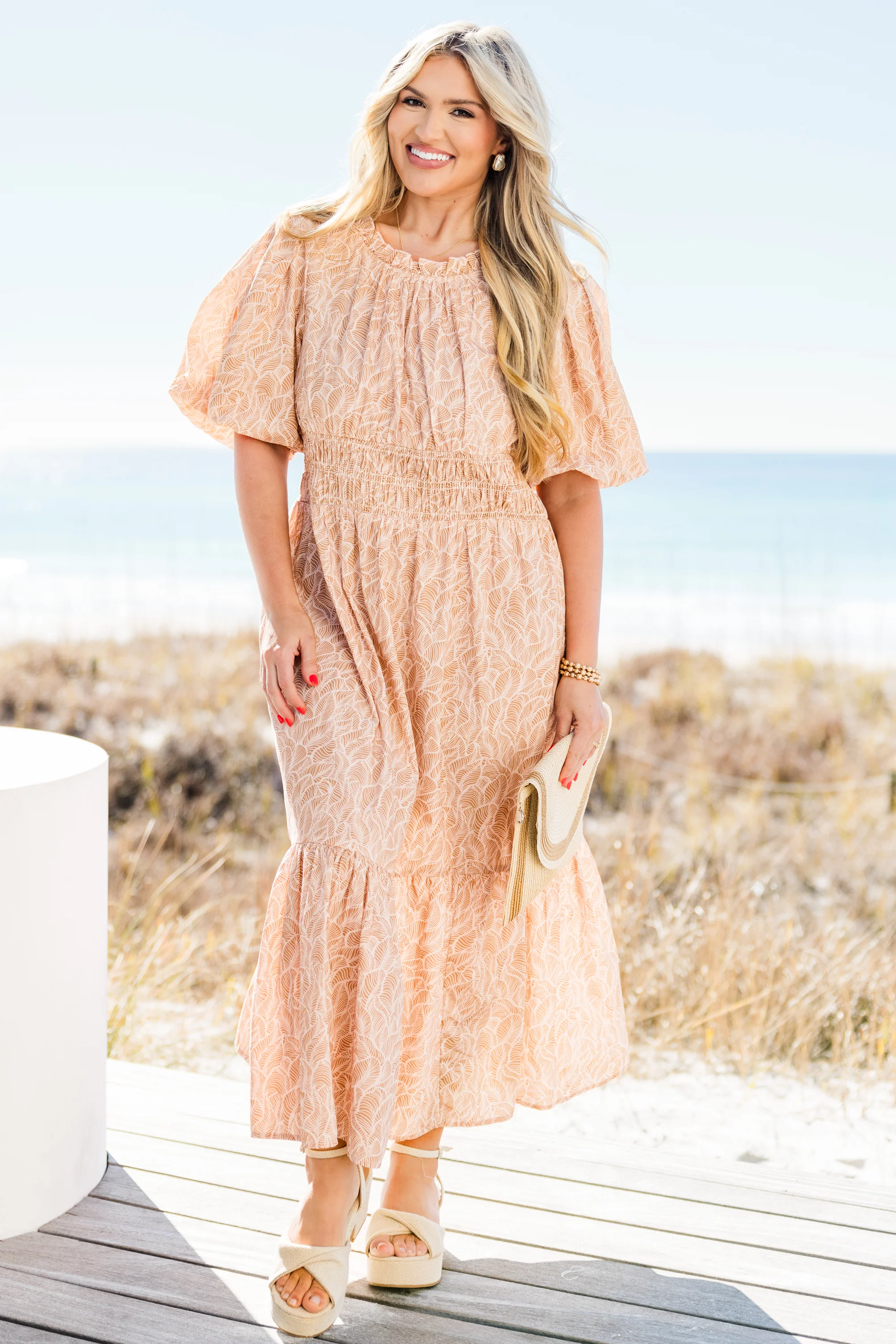 Sunlit Stroll Maxi Dress, Taupe - Weilaico