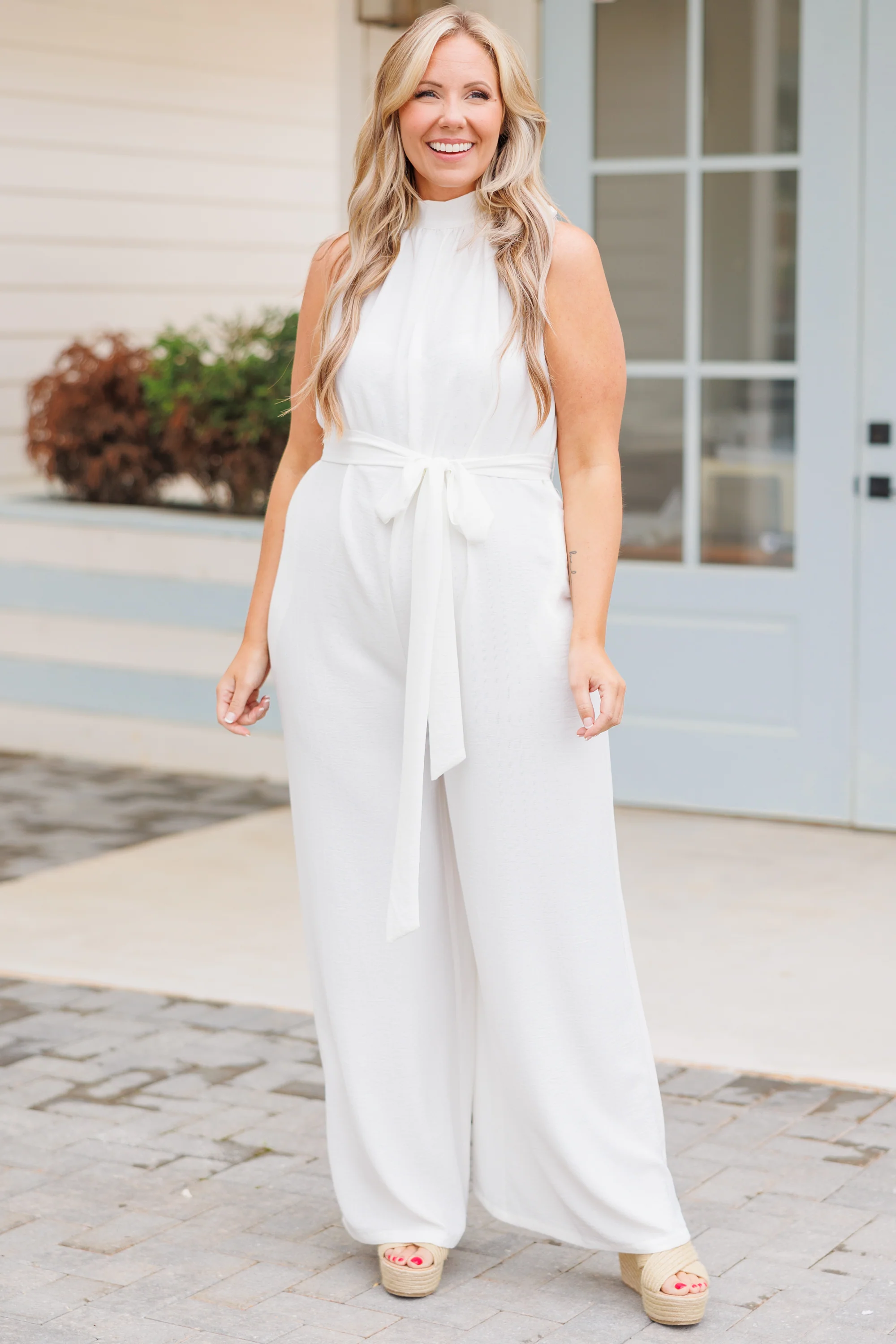 Beautiful Essence Jumpsuit, White - Weilaico