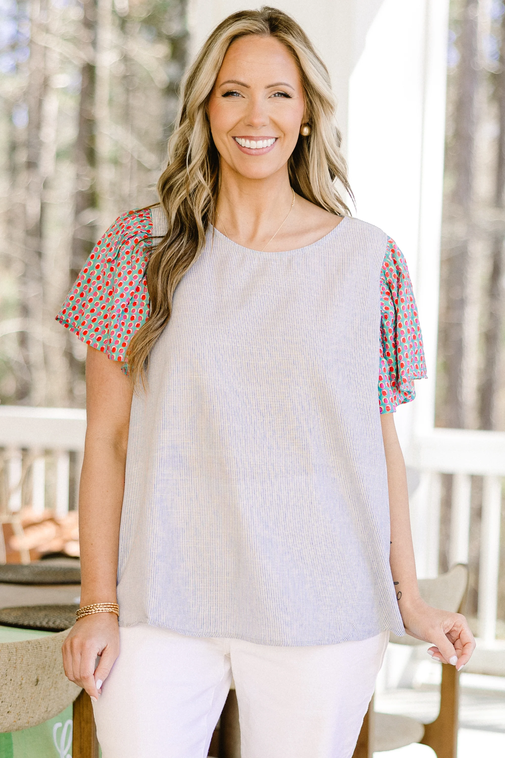 Wanderlust Bliss Top, Blue - Weilaico