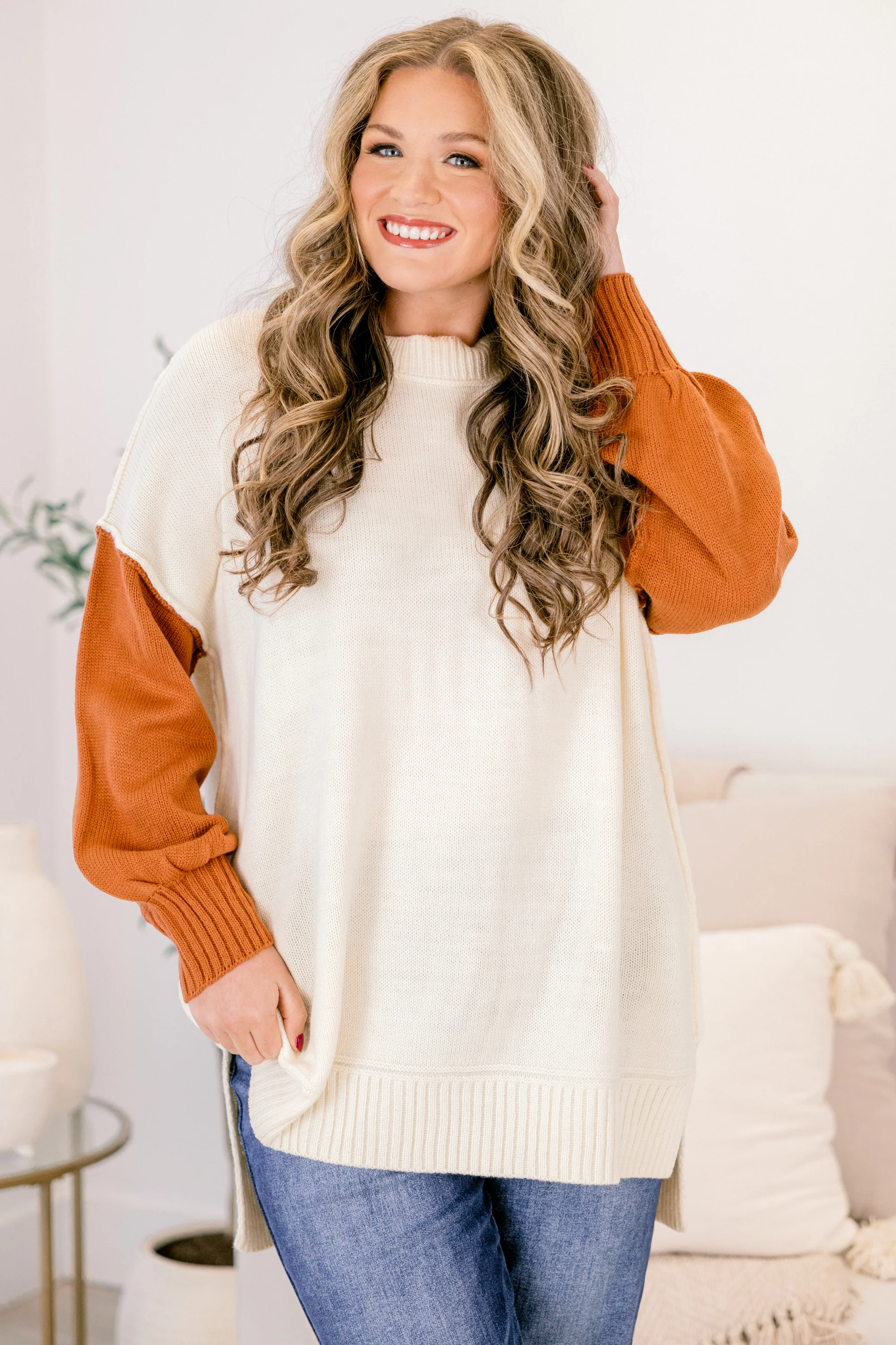 Cozy Days Coming Sweater, Taupe-Brown - Weilaico