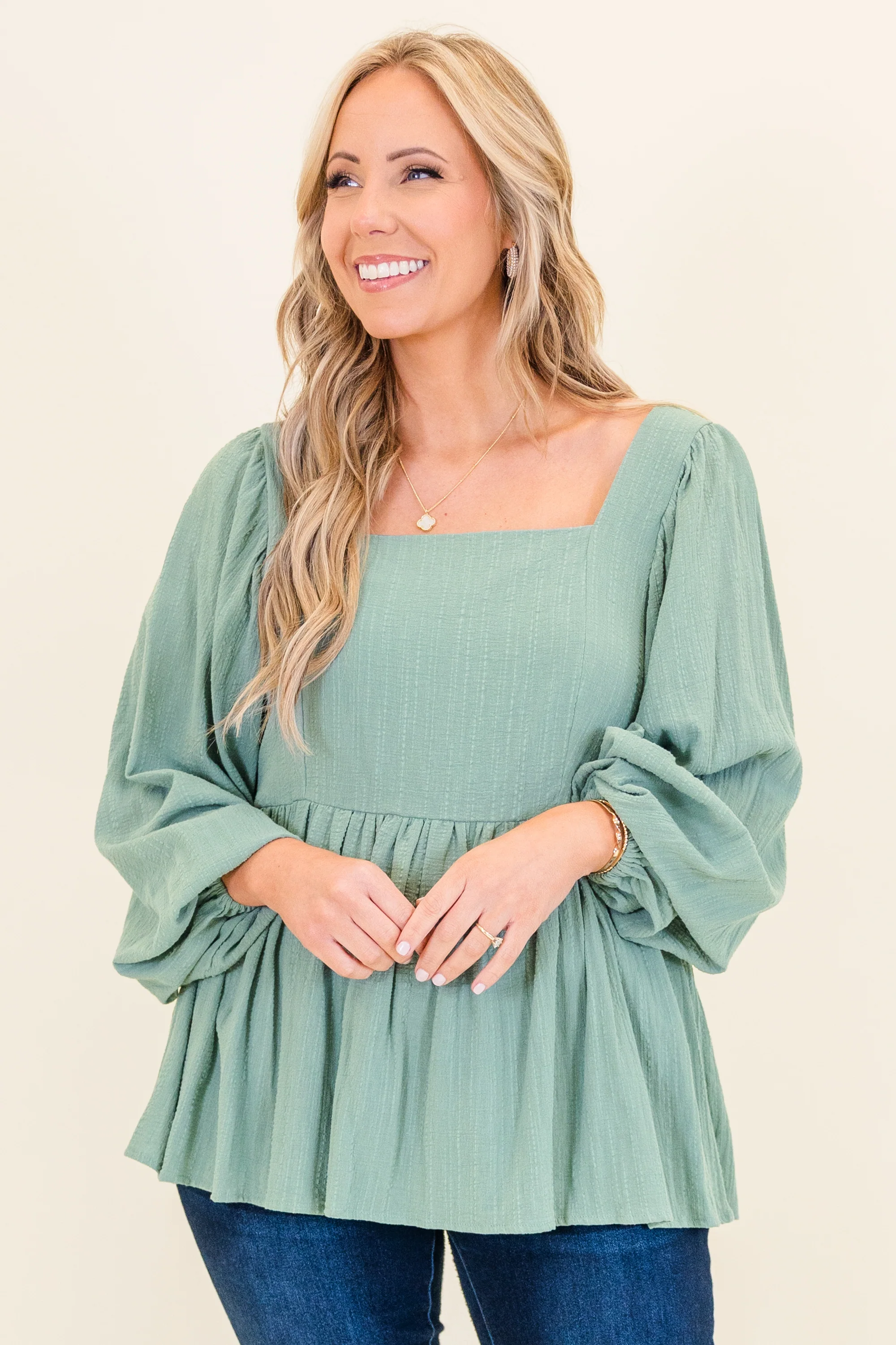 Lovin' On You Top, Seafoam - Weilaico