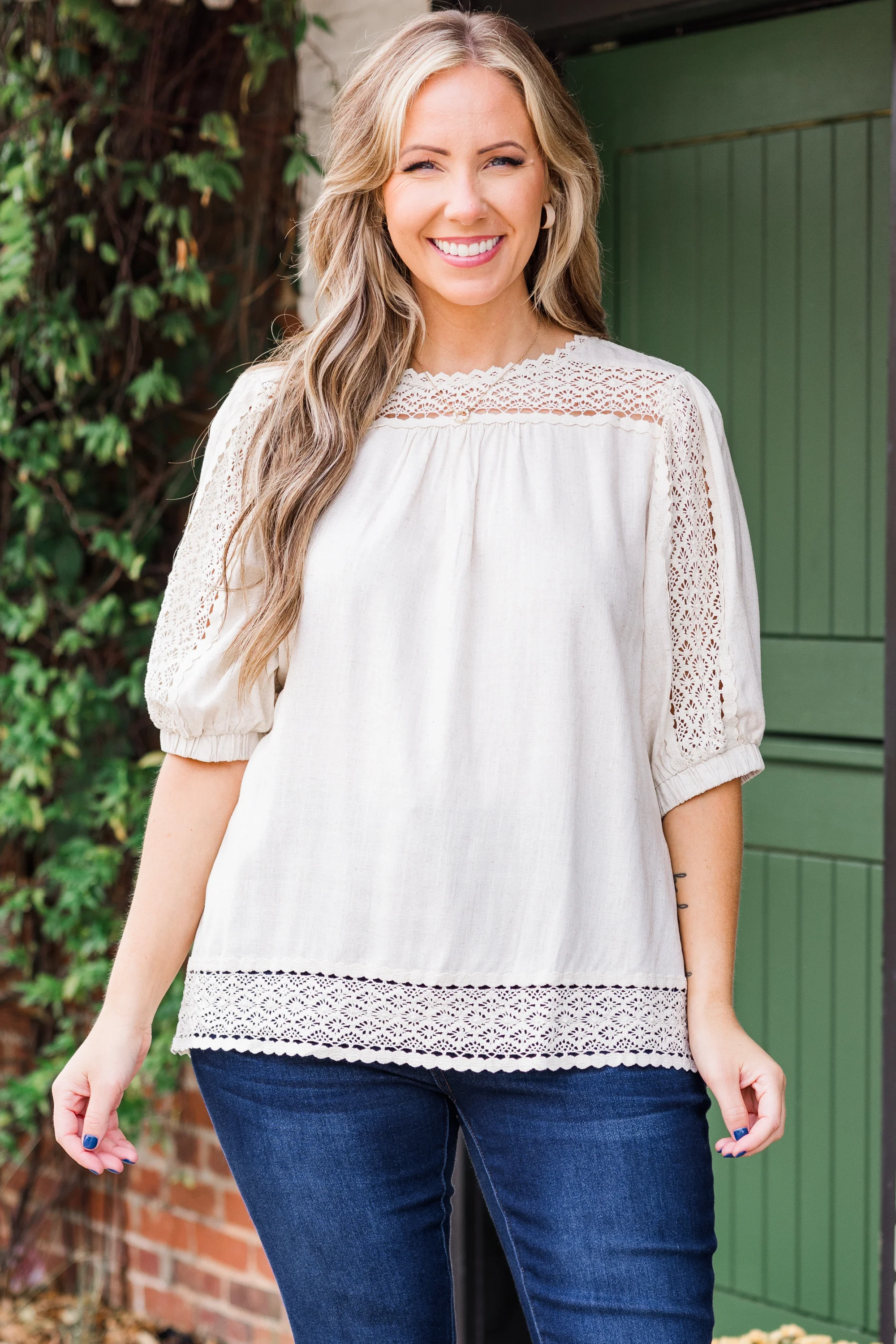 Thinking 'Bout Love Top, Oatmeal - Weilaico