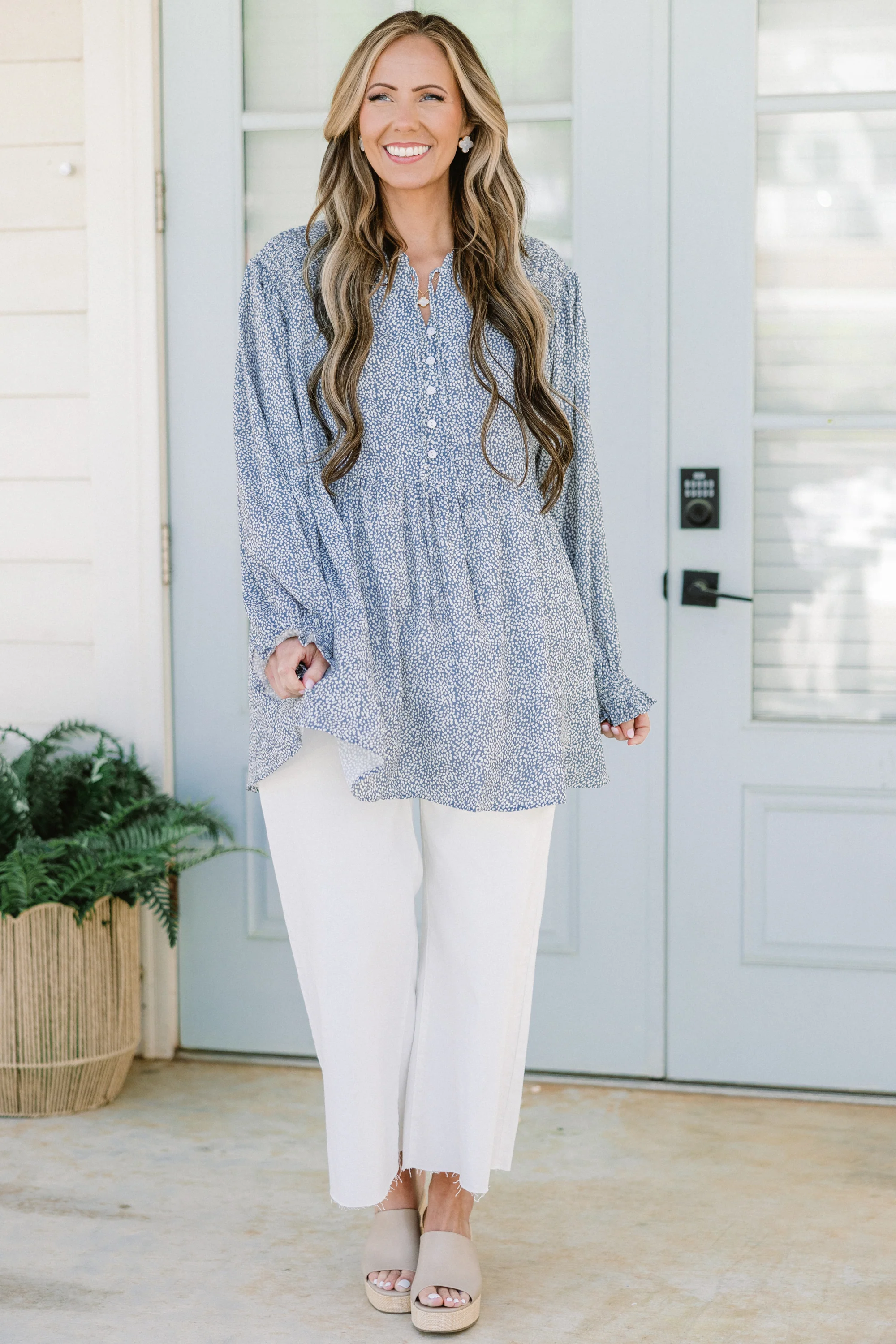 World Hear Me Roar Top, Blue - Weilaico