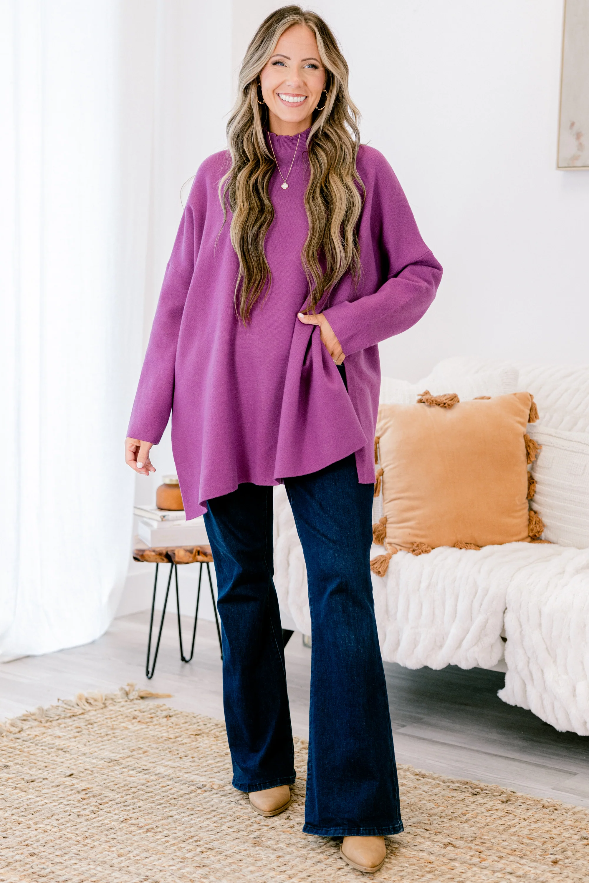 Notting Hill Sweater, Purple - Weilaico