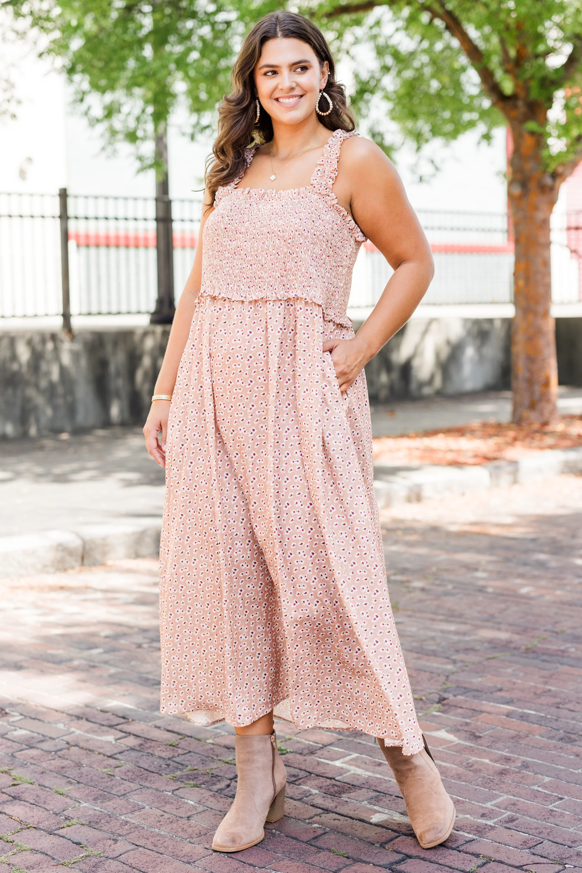 All I Need Is You Midi Dress, Taupe - Weilaico
