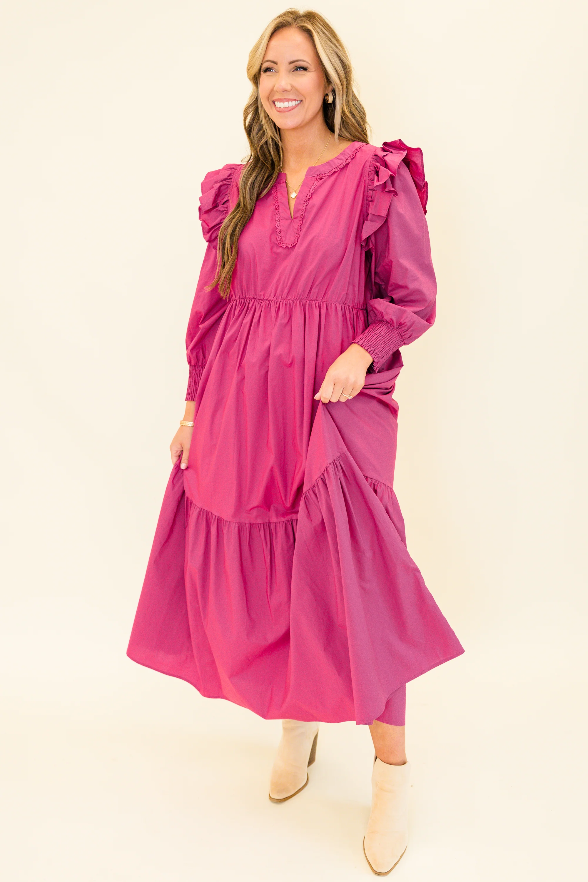 Journey Of Us Maxi Dress, Pink - Weilaico