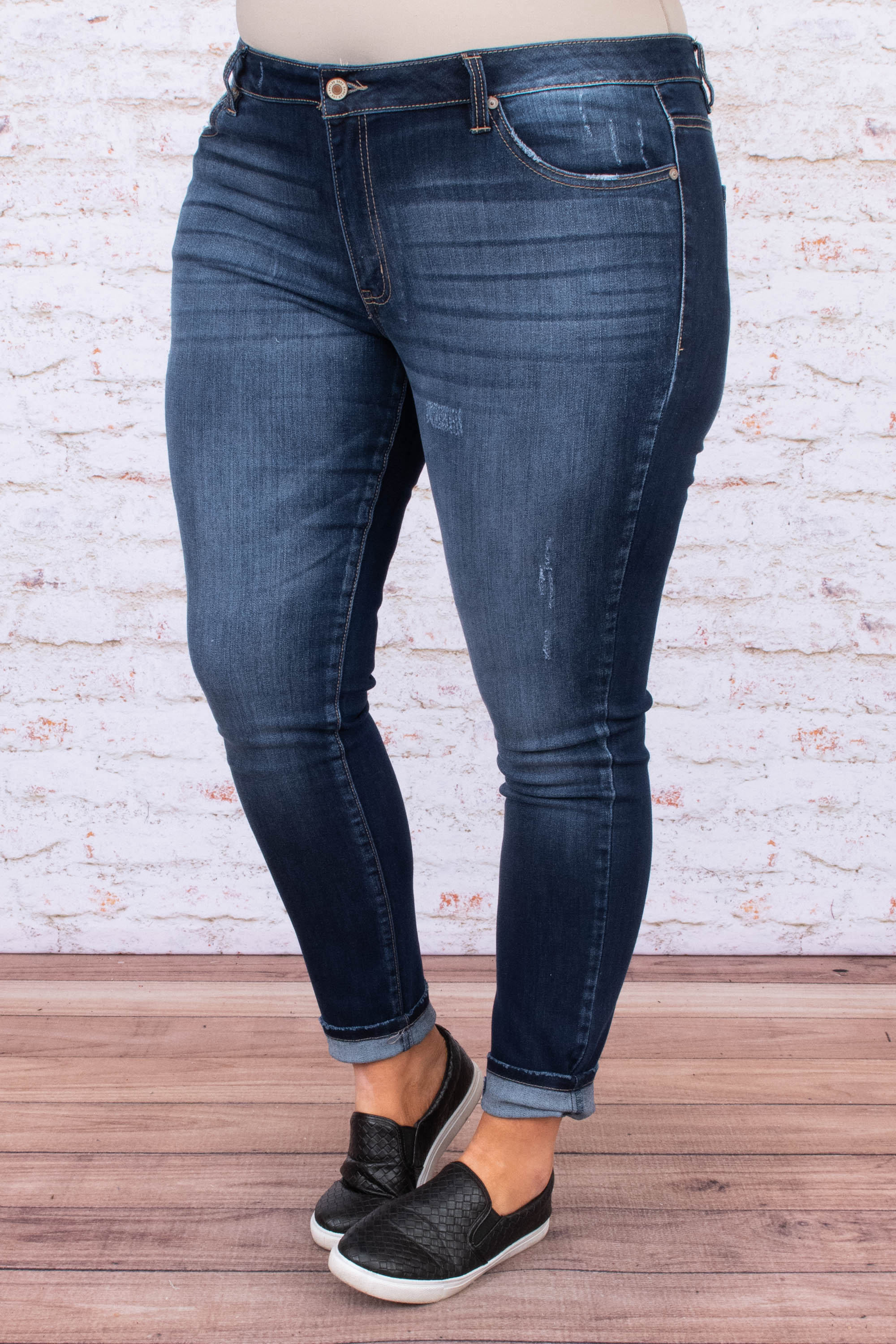 Wanting To Know Jeggings, Dark Wash - Weilaico