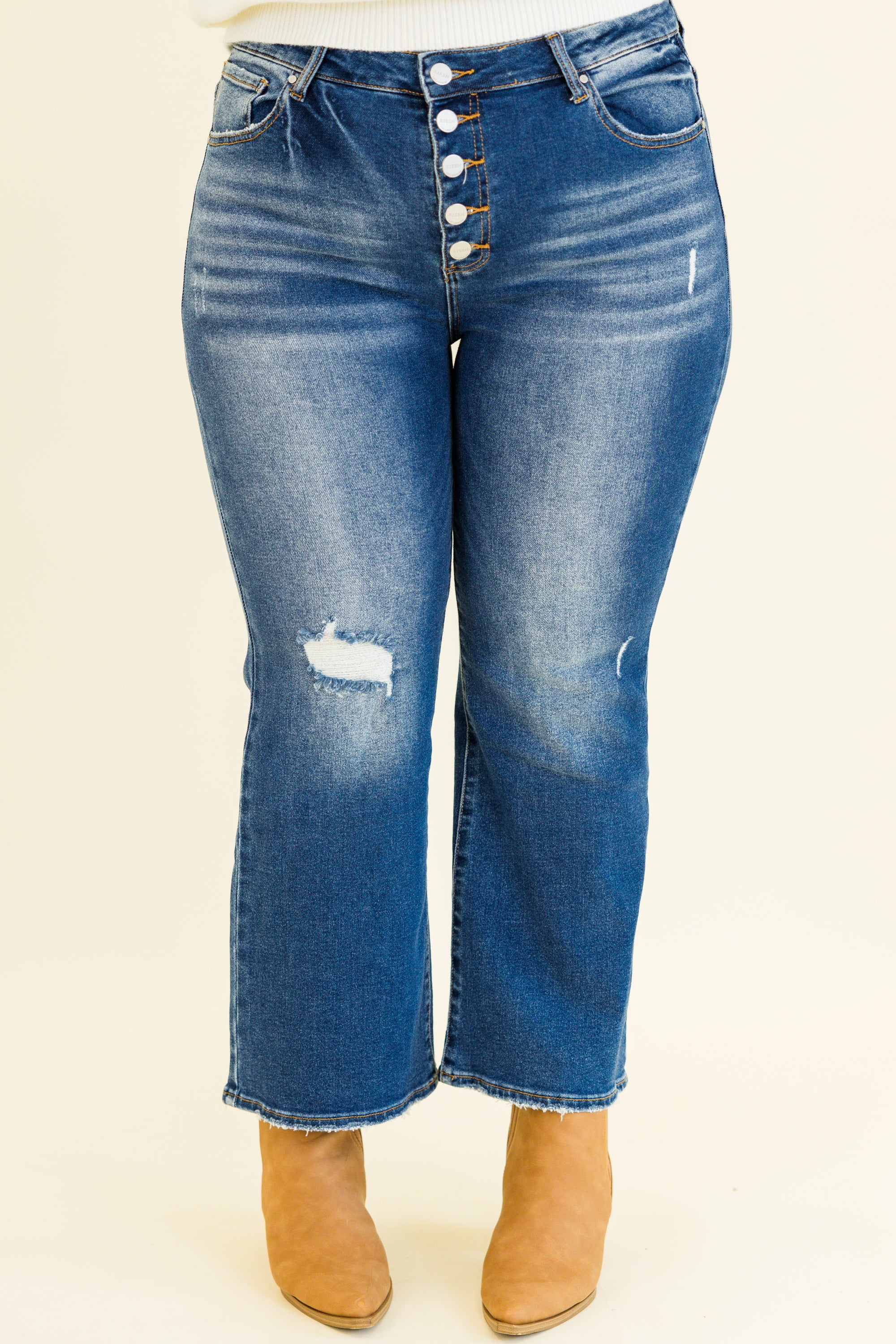 Much To Do Jeans, Dark Wash - Weilaico