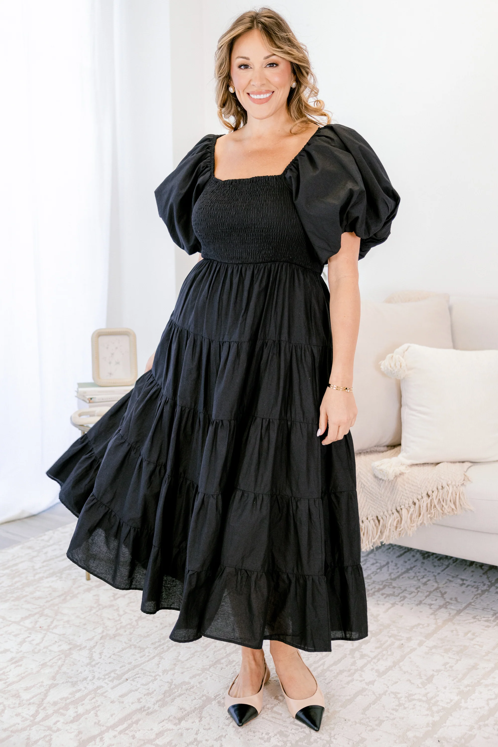 Half Past Sunset Dress, Black - Weilaico