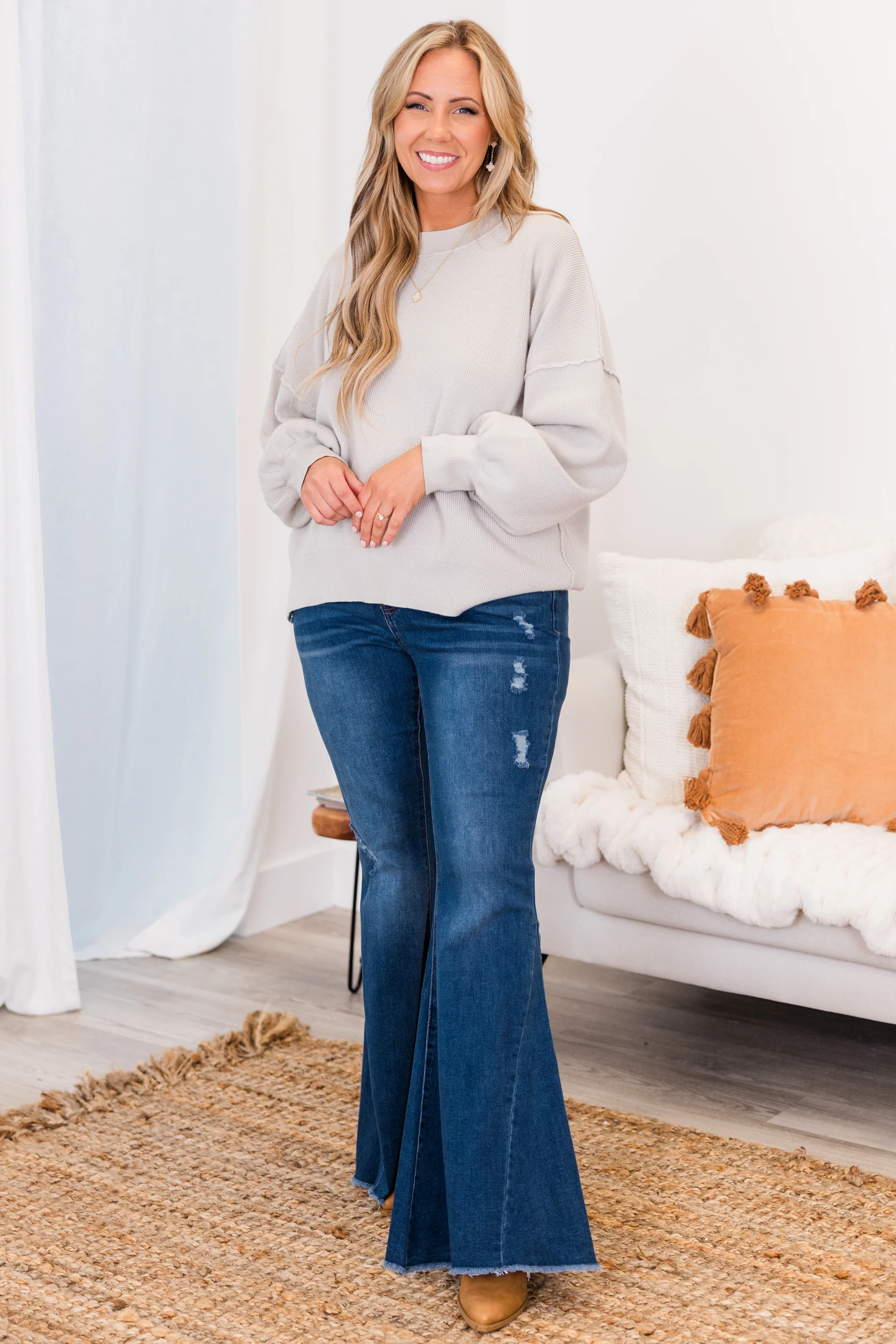 Bright Smile Jeans, Medium Wash - Weilaico