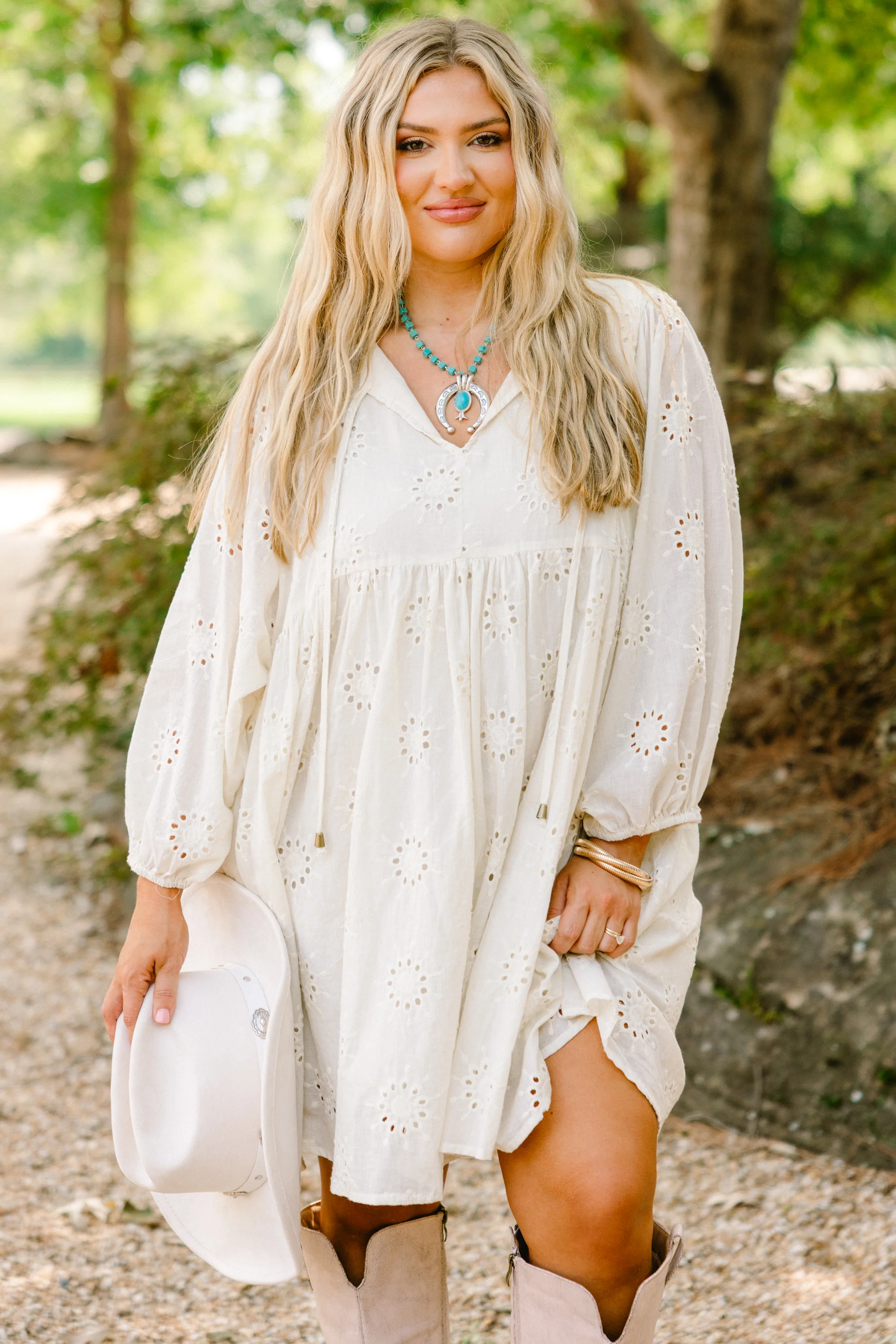 Honey Babe Dress, Cream - Weilaico