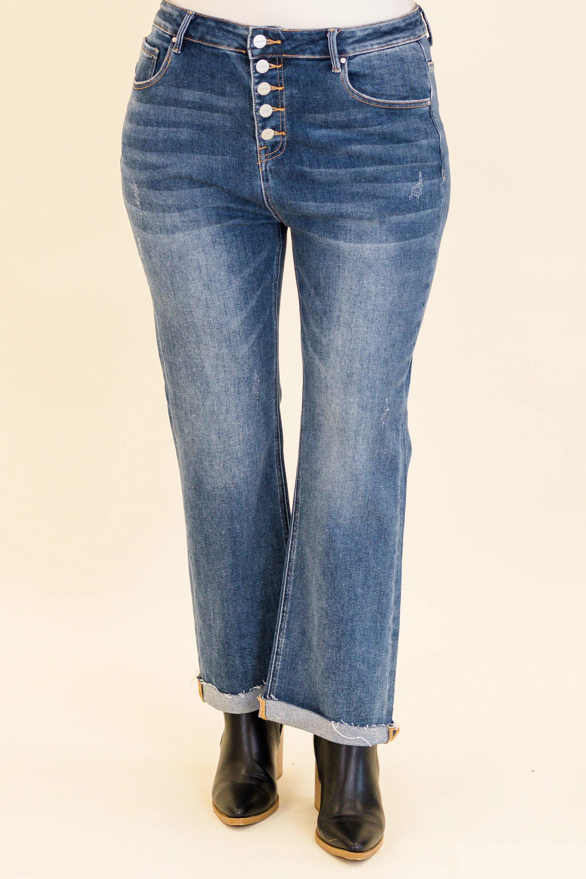 Check The Time Jeans, Dark Wash - Weilaico