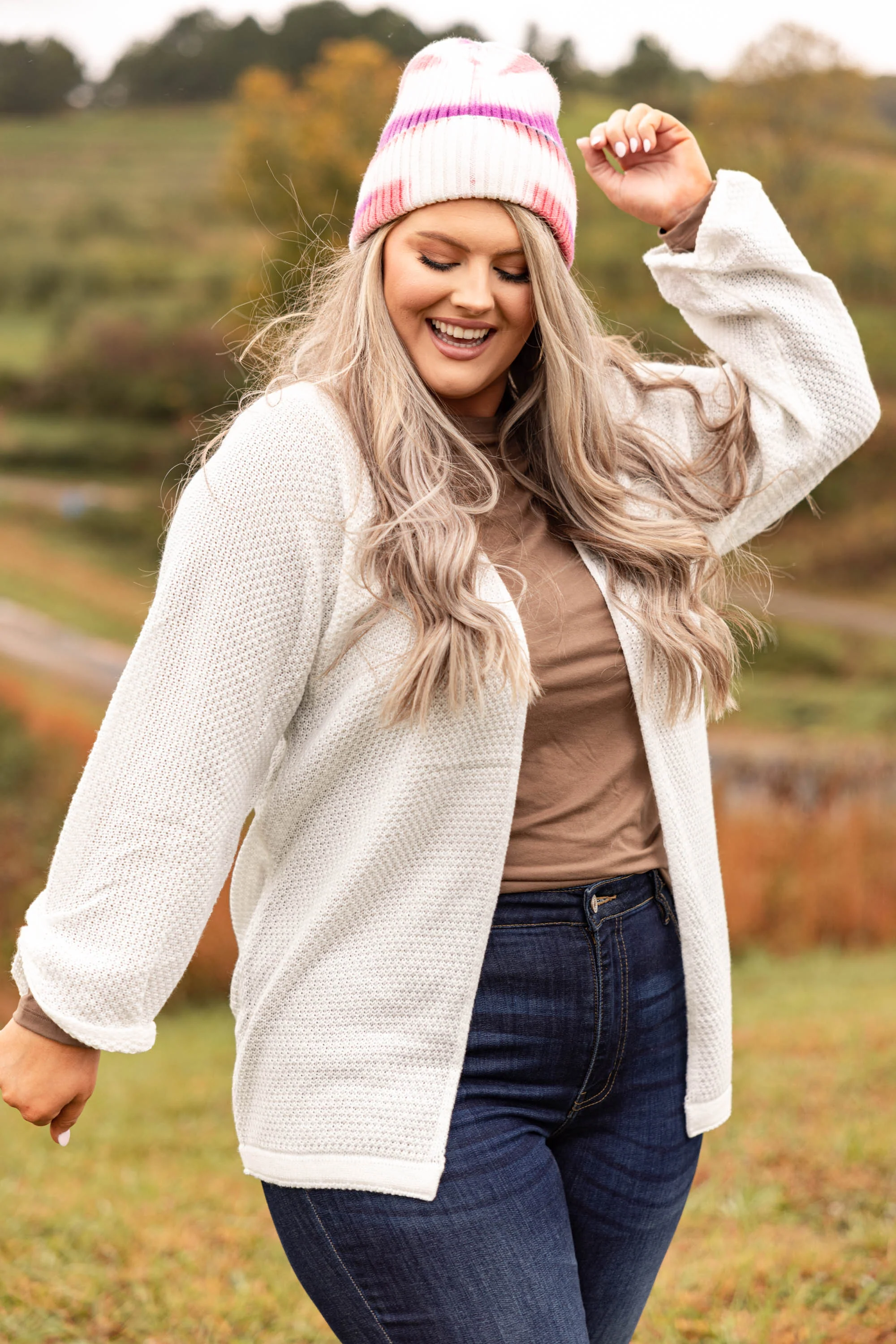 Painted In Color Beanie, Pink/Blue - Weilaico