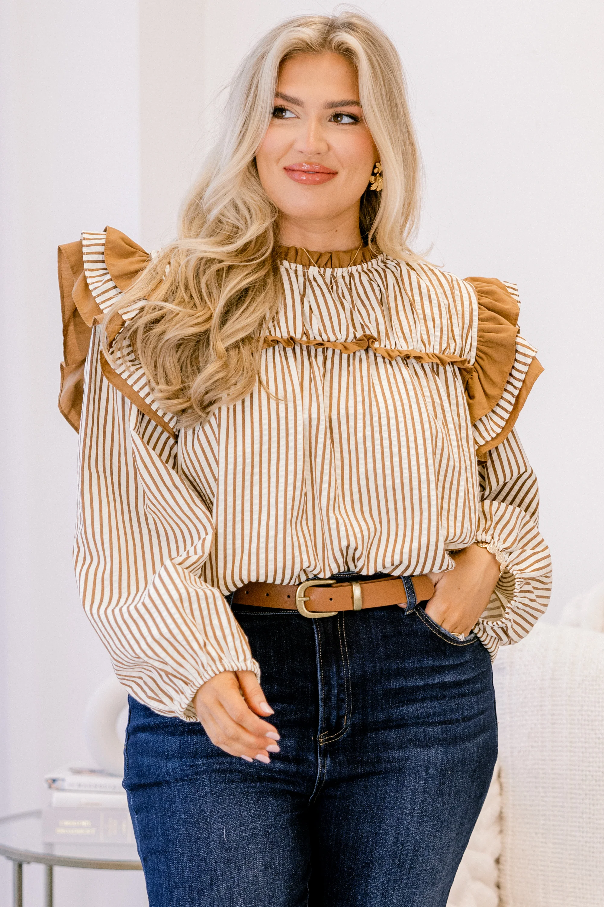 With My Love Top, Brown - Weilaico