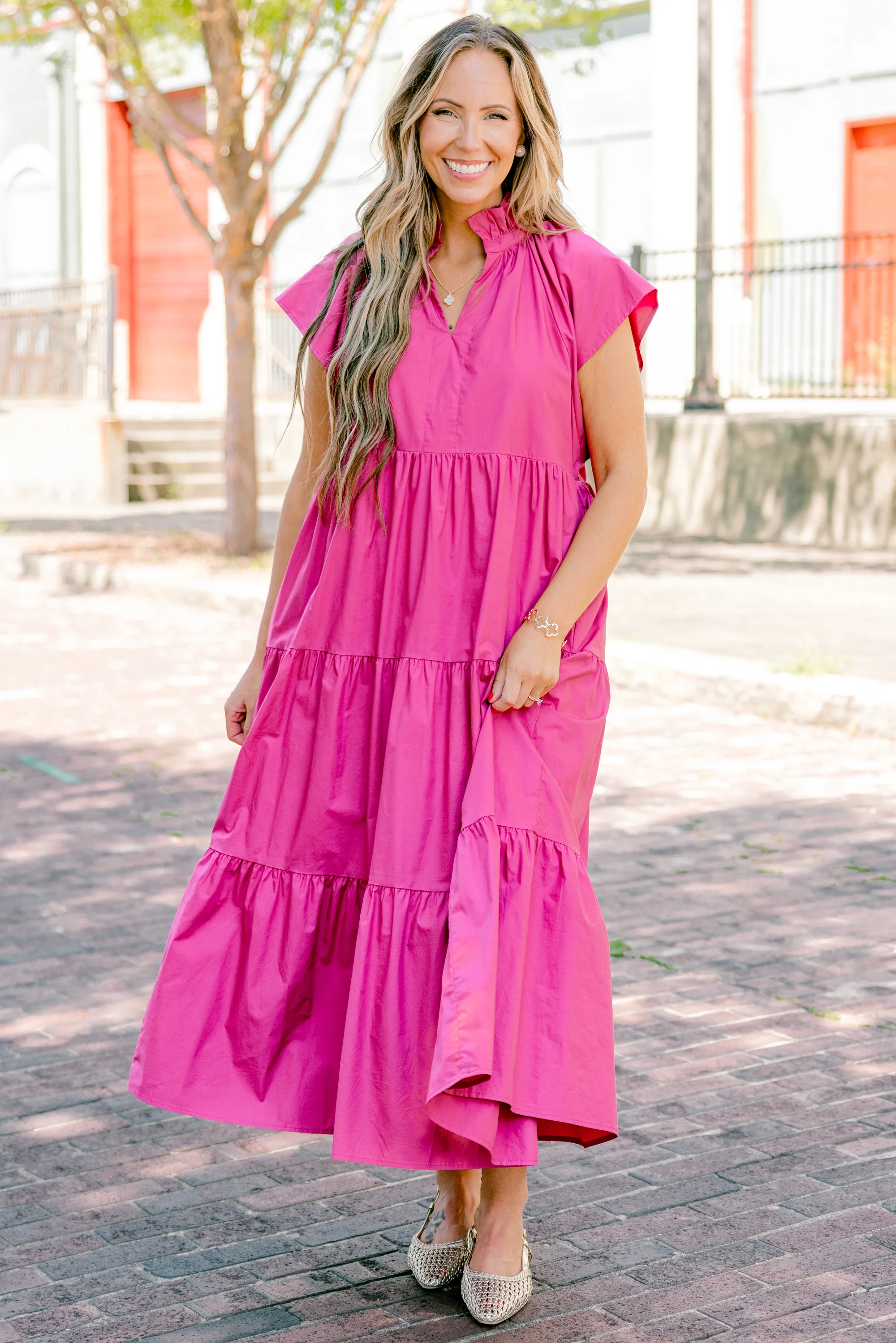 Beautiful Melody Dress, Fuchsia - Weilaico