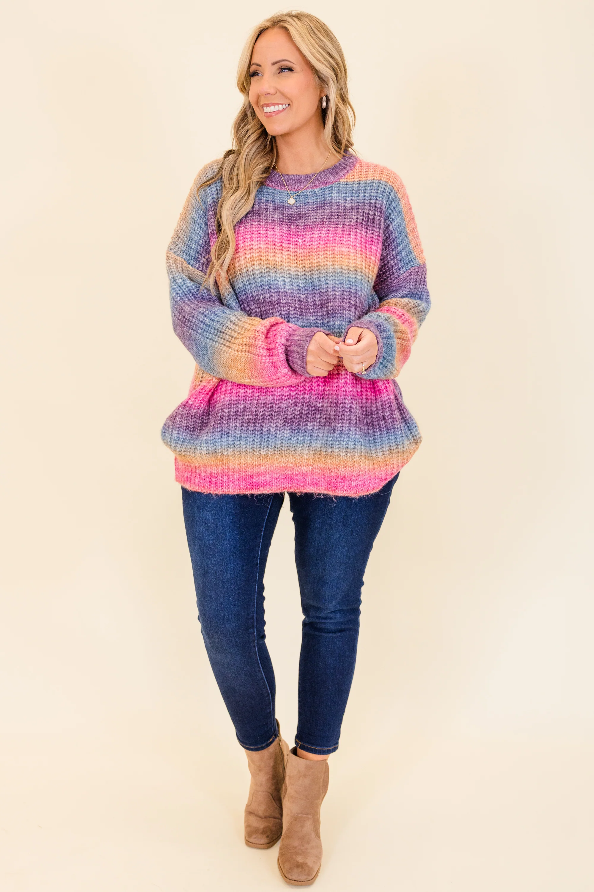 Golden Hour Sweater, Red-Orange - Weilaico