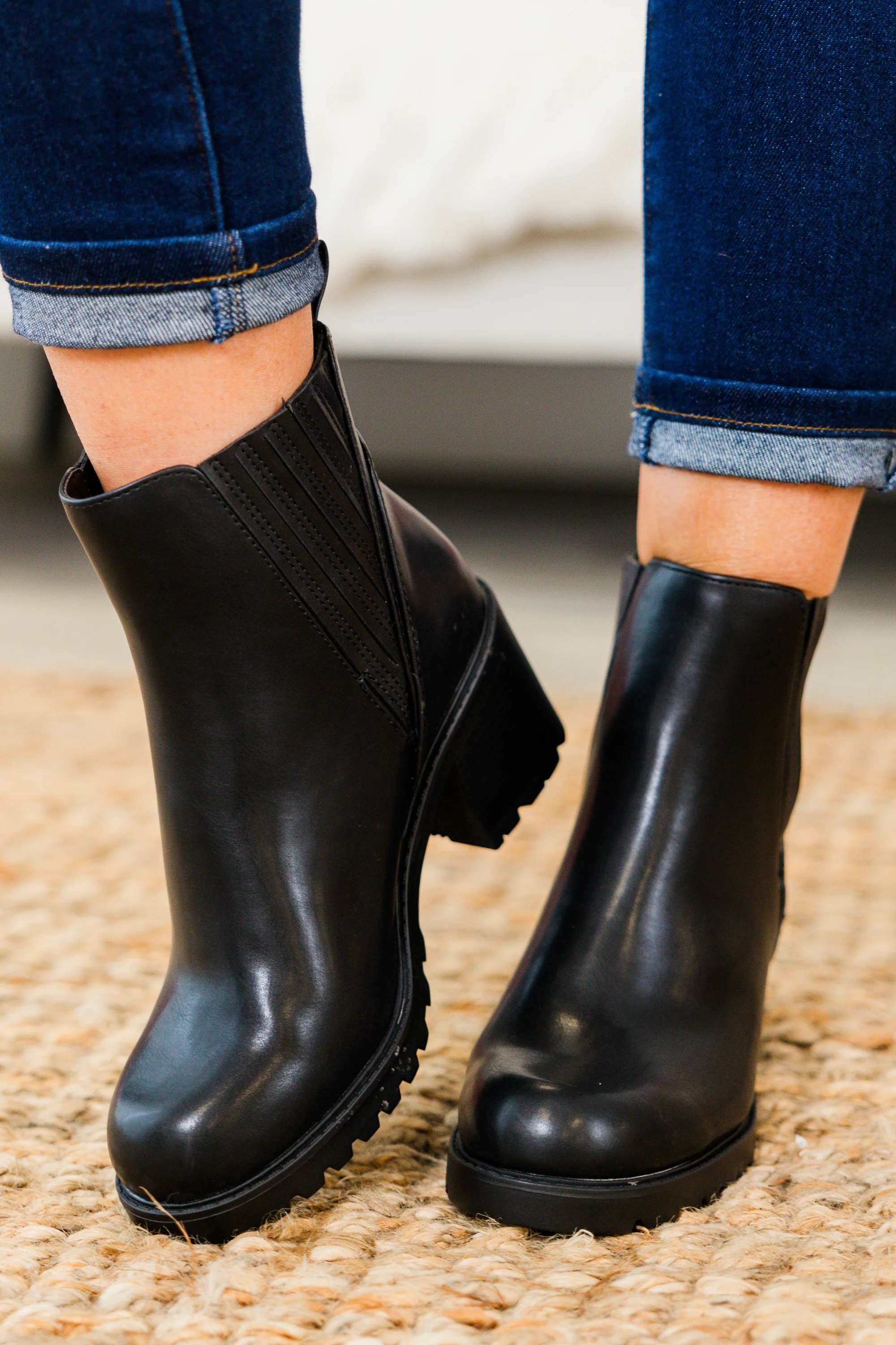 Shift In Perspective Booties, Black - Weilaico