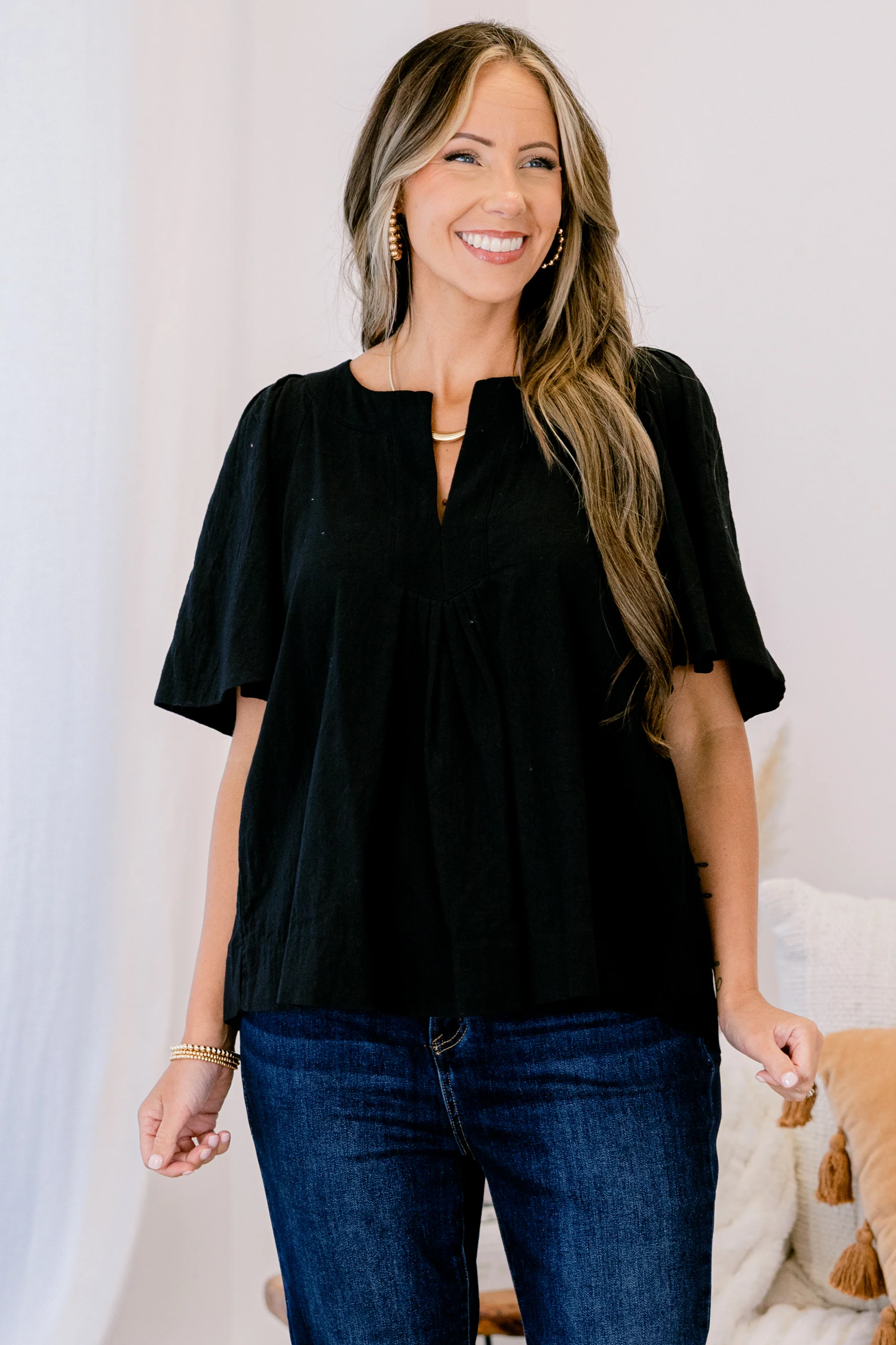 Nautical Breeze Top, Black - Weilaico