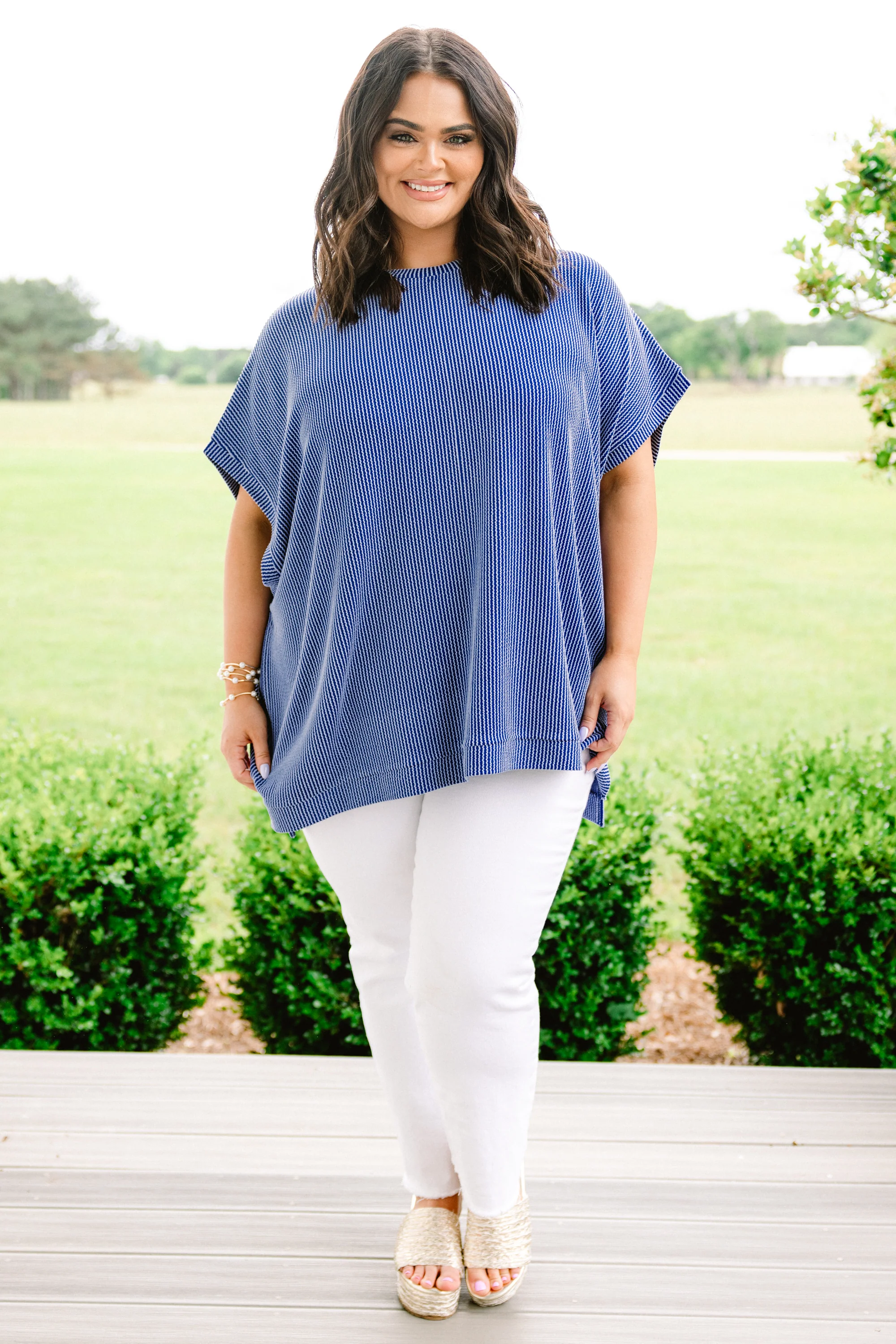 All About Knits Top, Dark Blue - Weilaico