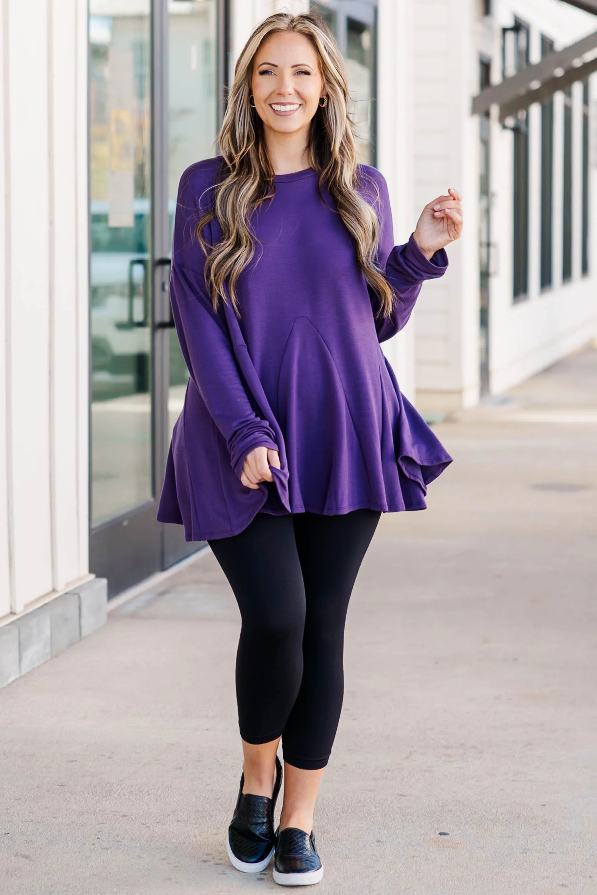 A Time For Change Top, Purple - Weilaico