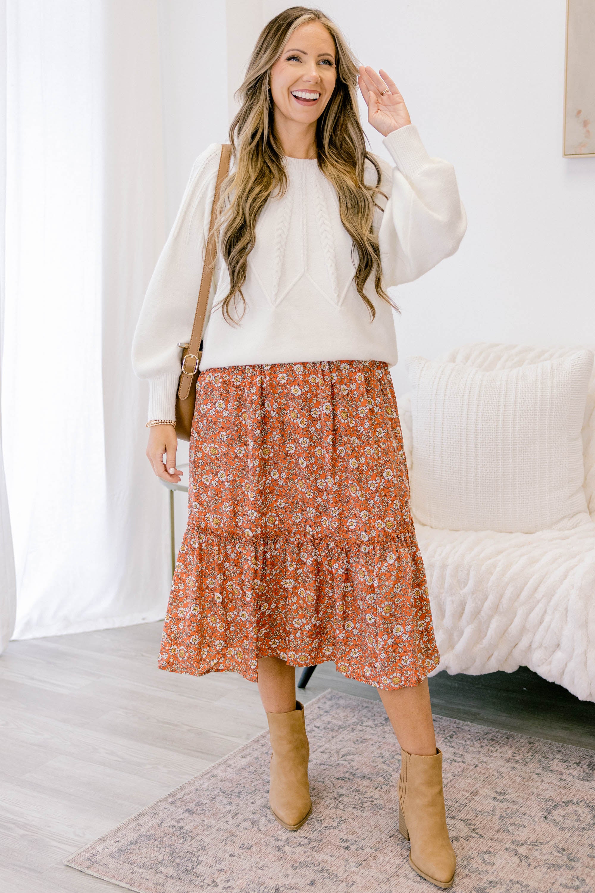 All Set To Go Skirt, Coral - Weilaico