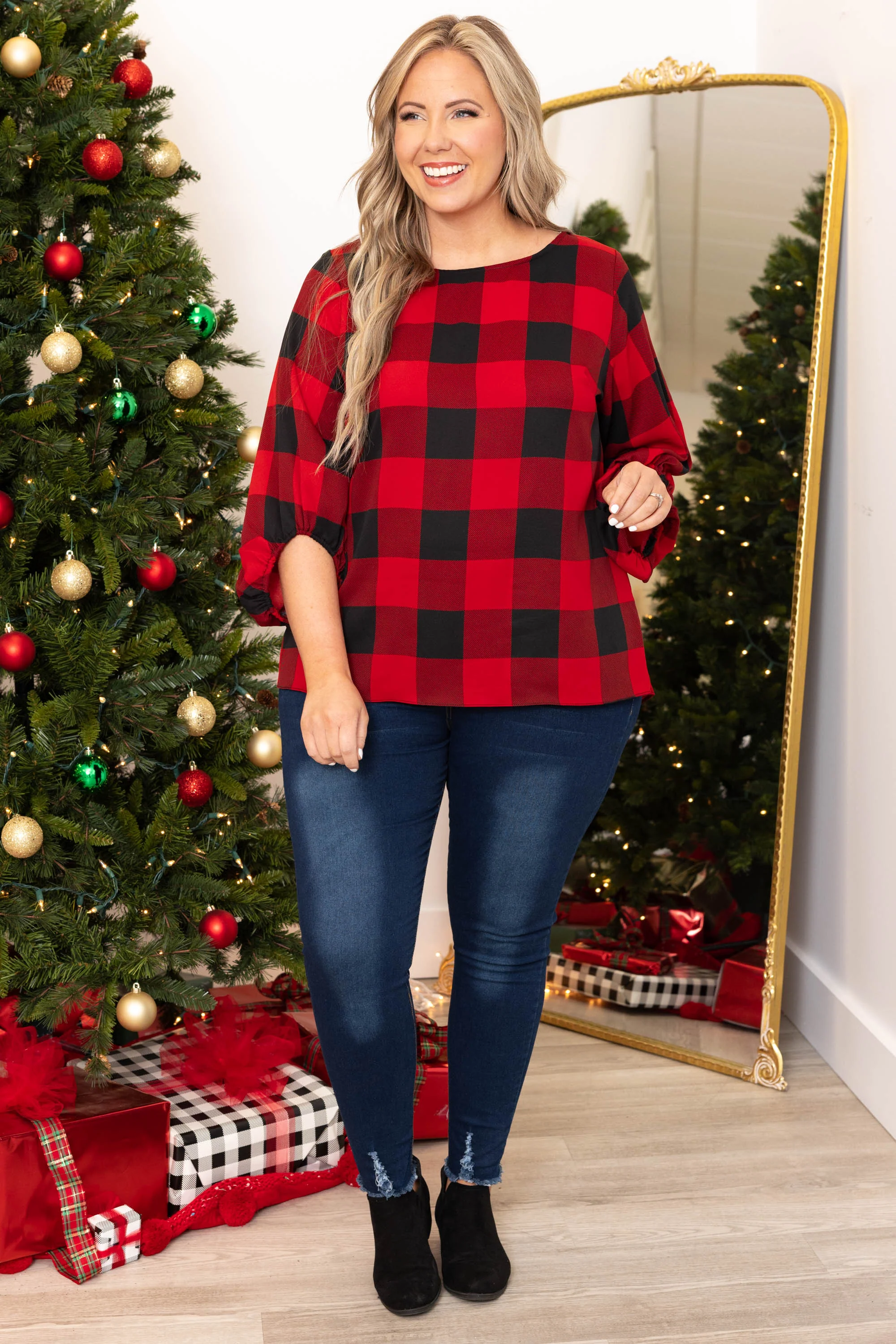 Patience My Love Blouse, Red - Weilaico