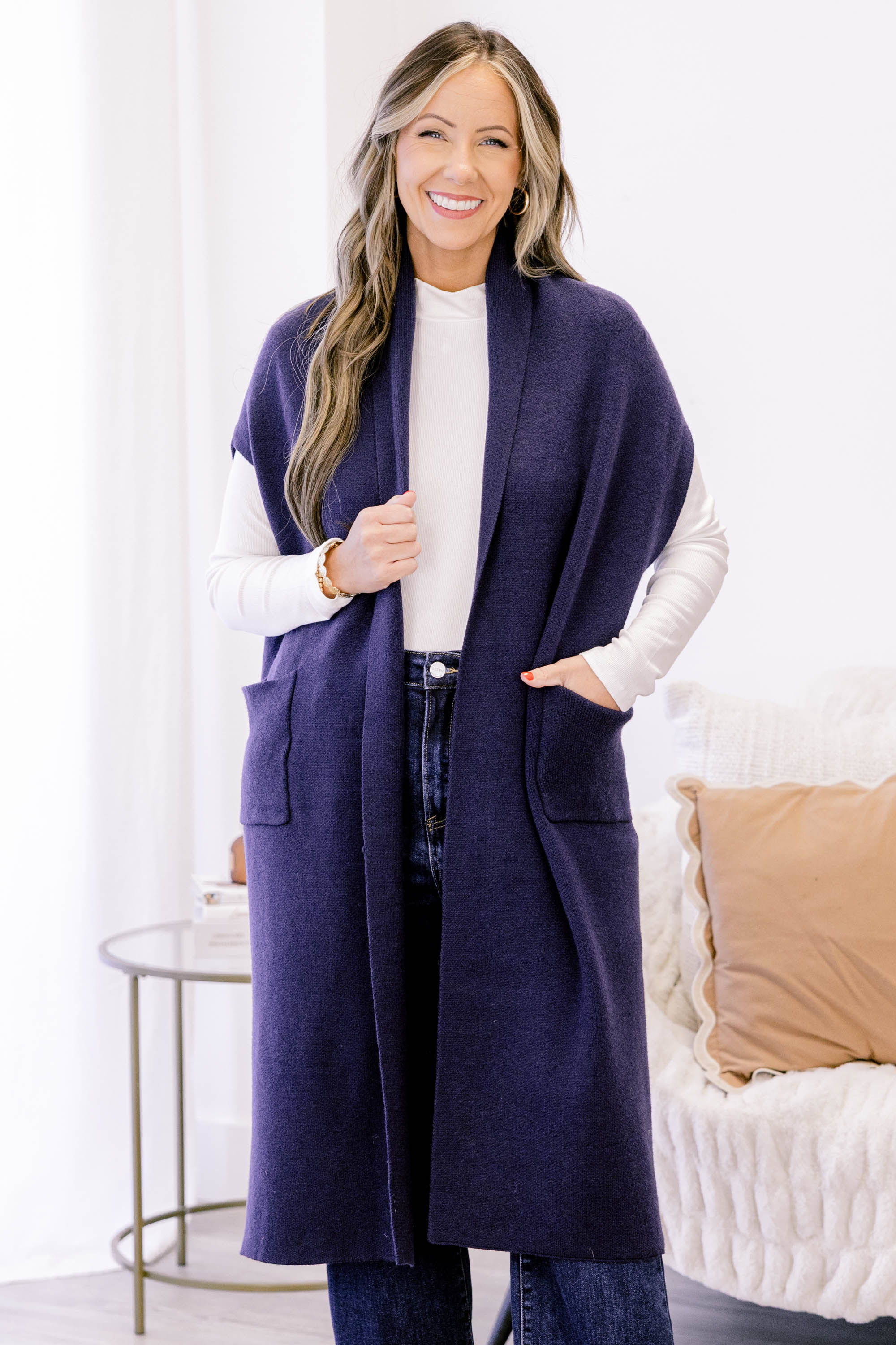 She's So Cute Cardigan, Navy - Weilaico