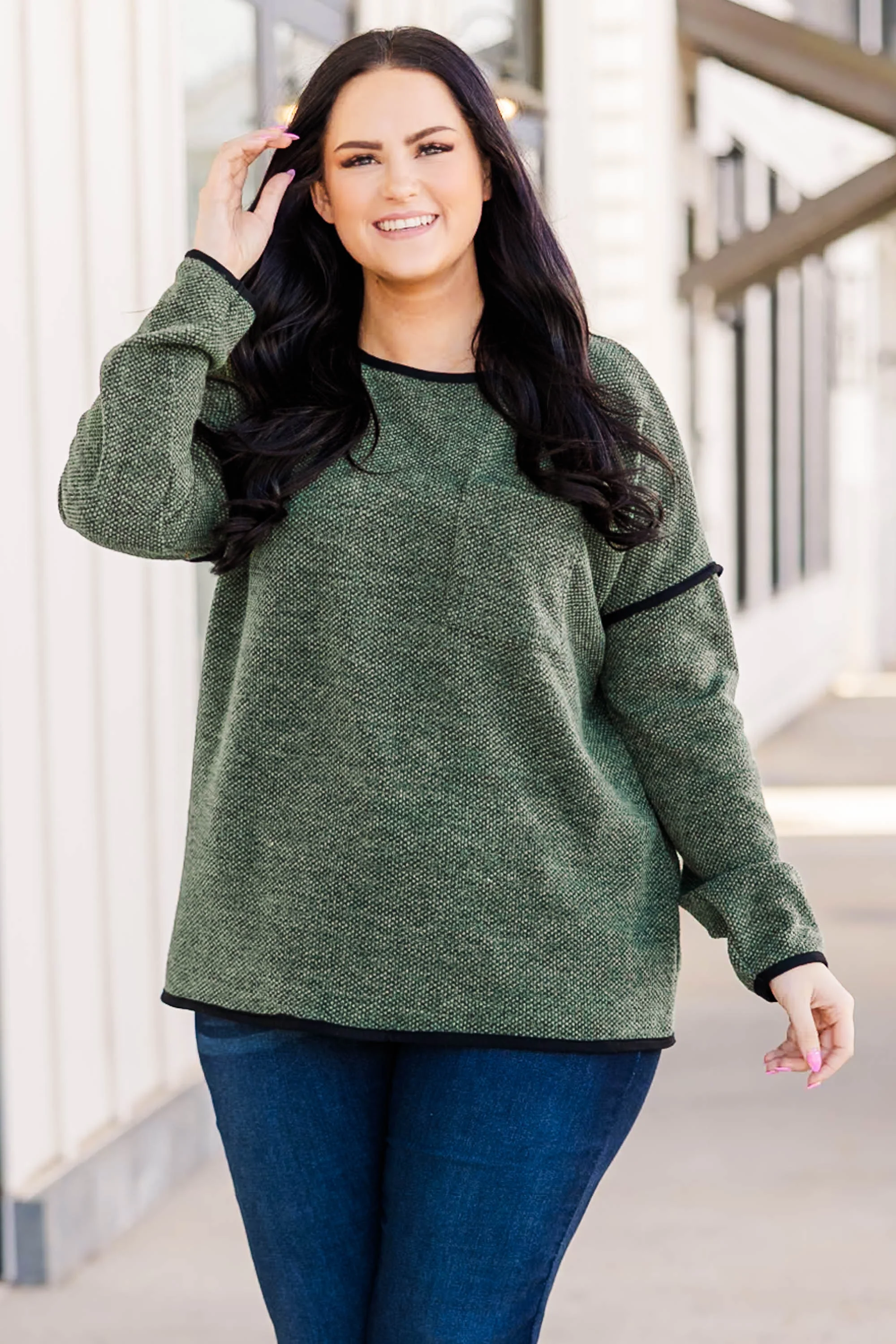 False Confidence Top, Olive - Weilaico