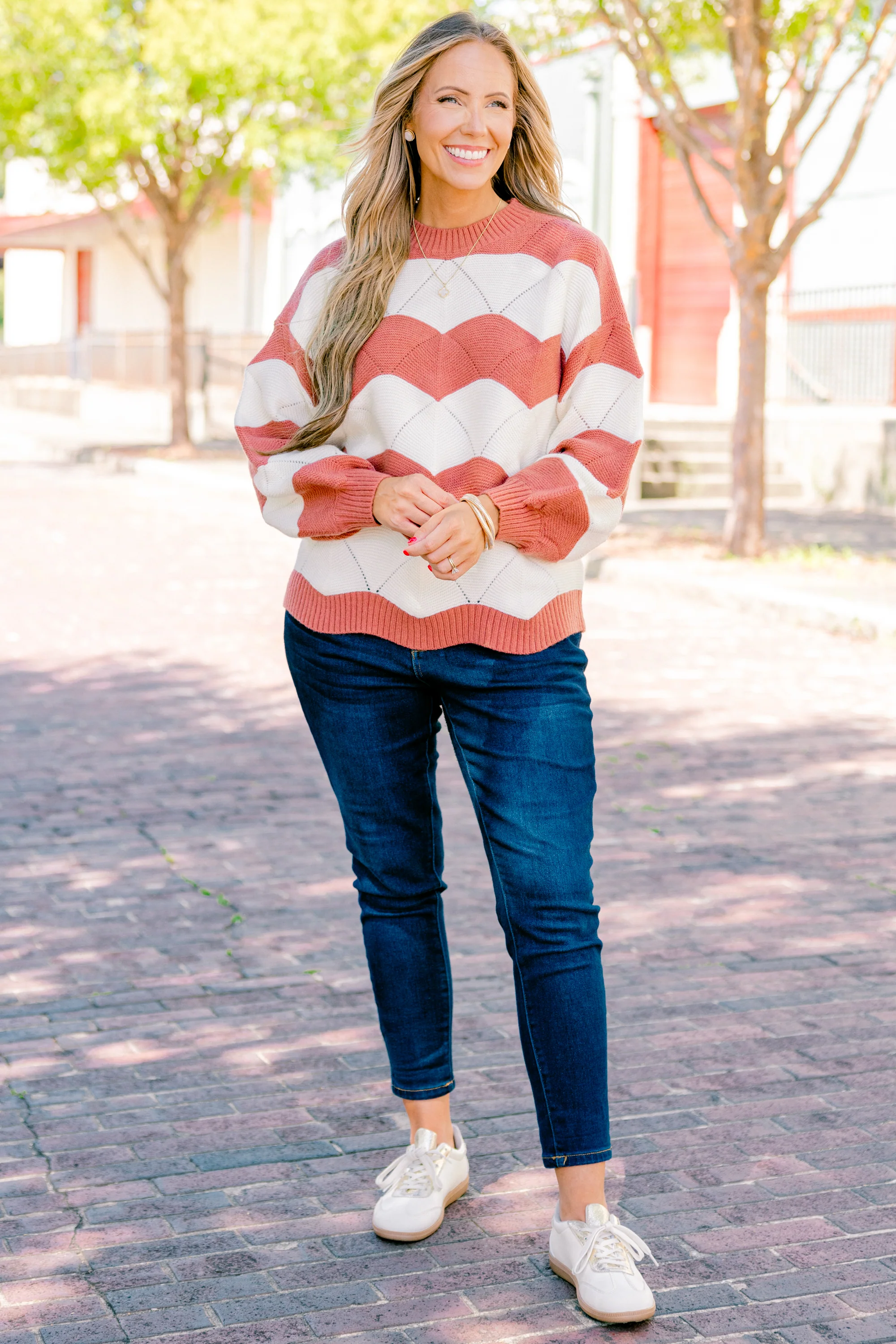 Watching The Stars Sweater, Brown - Weilaico
