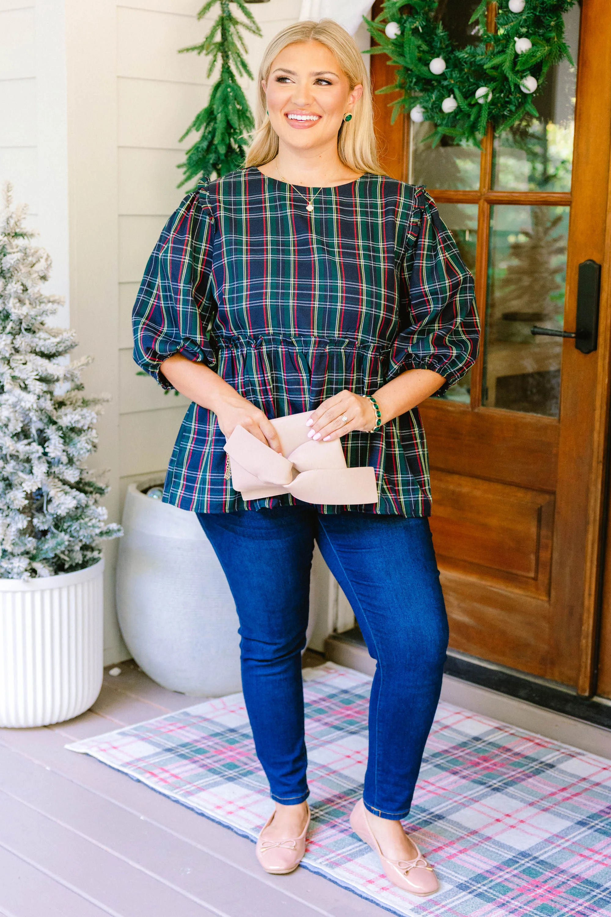 Time Of Year Top, Navy - Weilaico