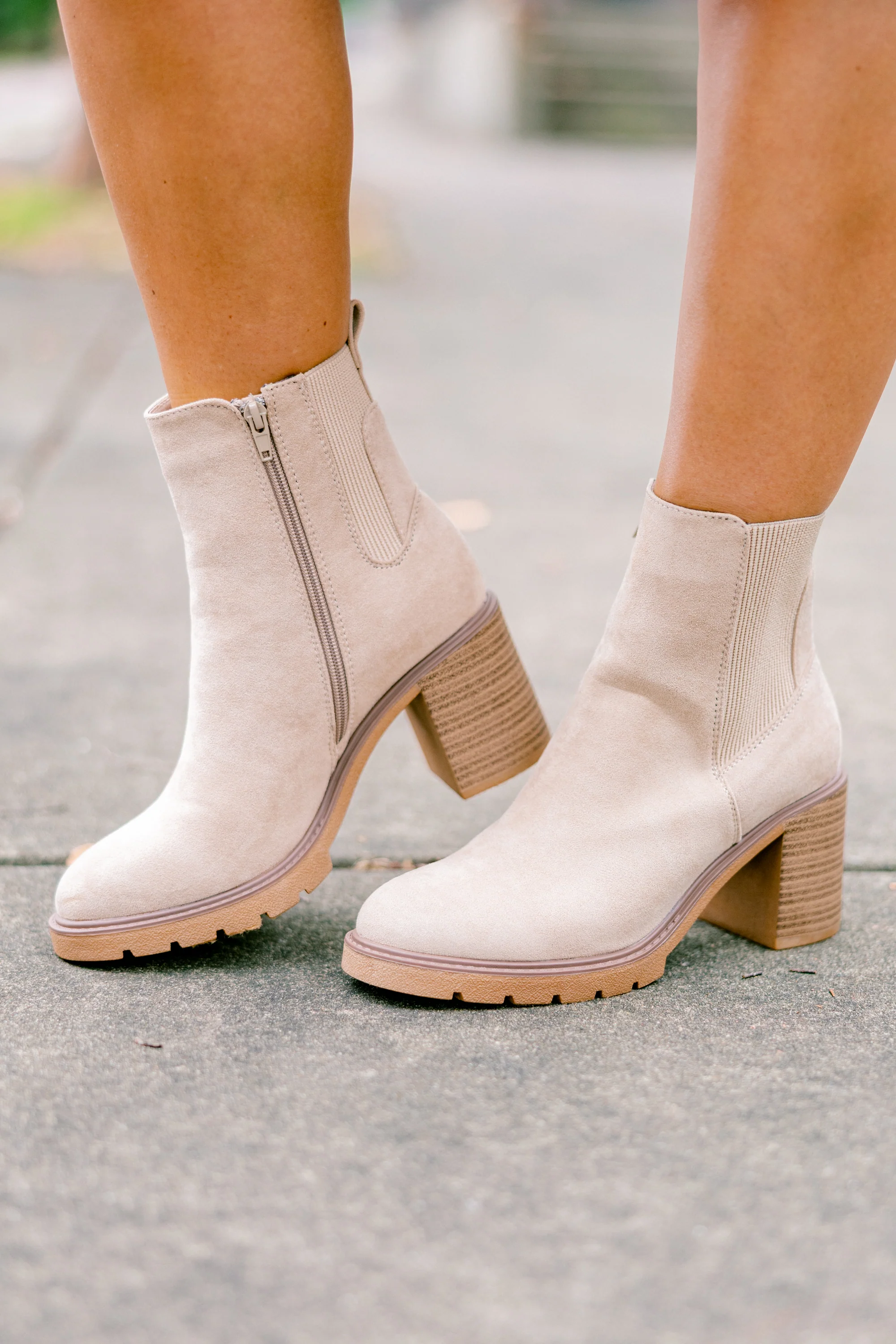 Keep 'Em Close Booties, Sand - Weilaico