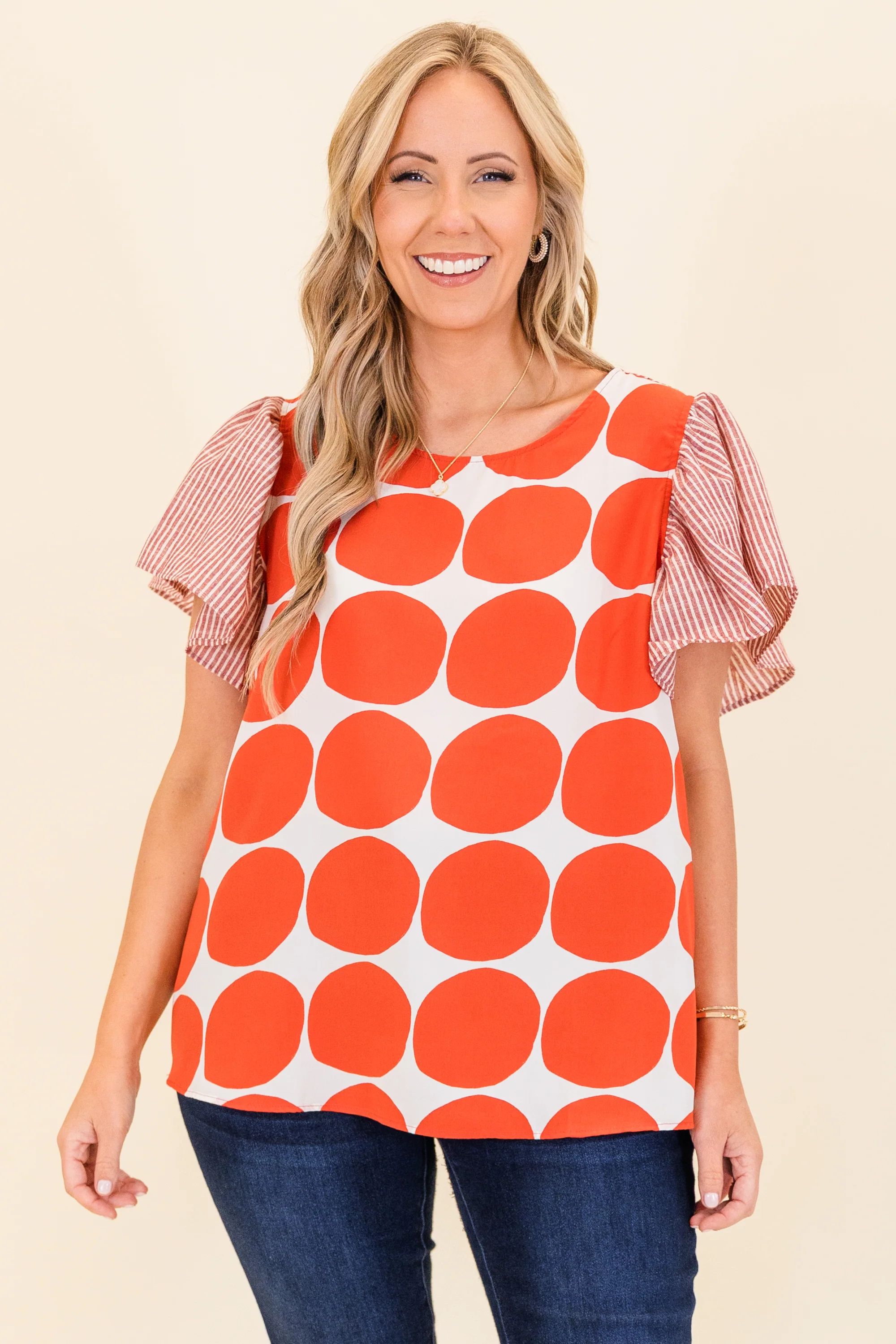 Groovy Pop Top, Red - Weilaico
