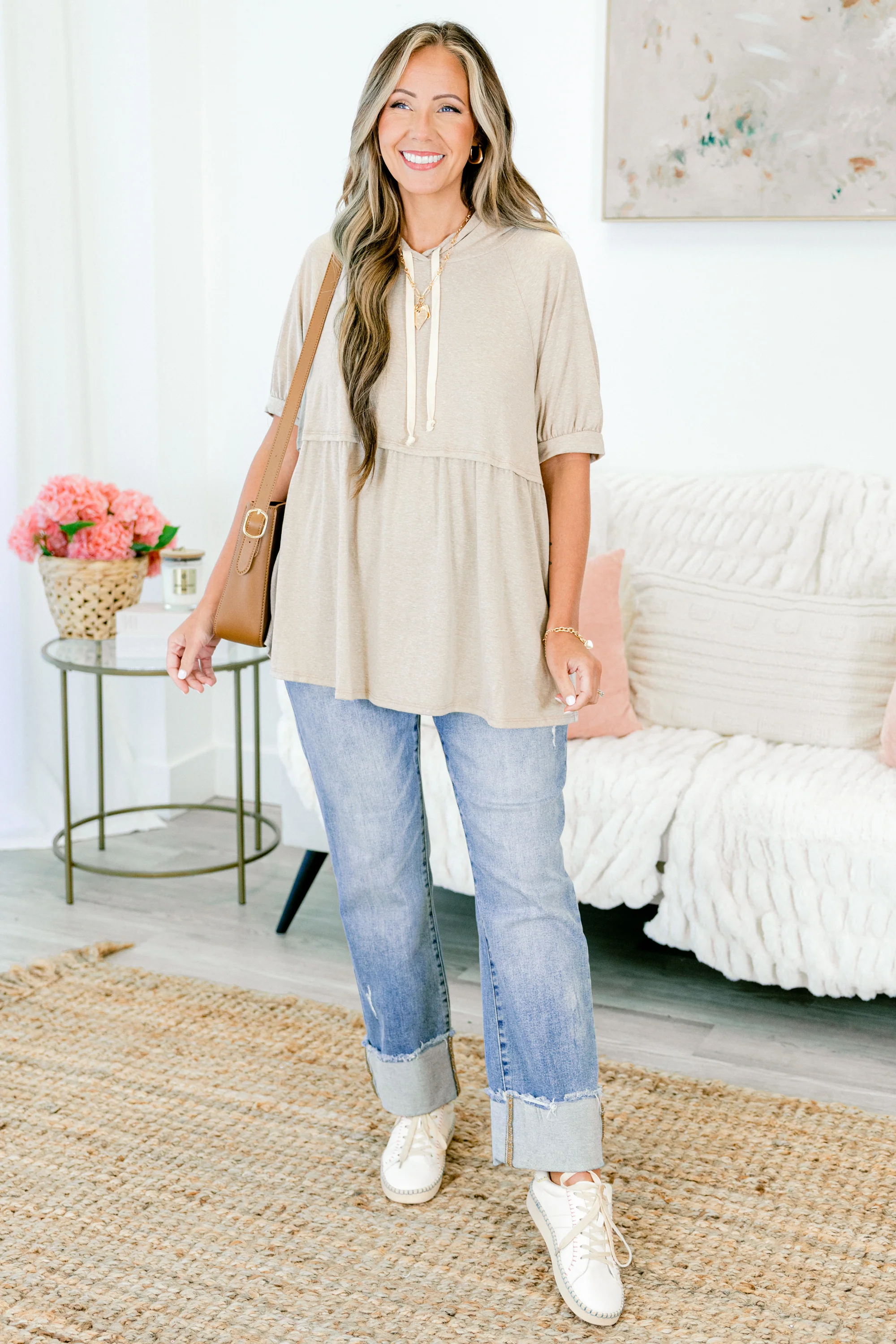 Dearest Dream Hoodie, Camel - Weilaico