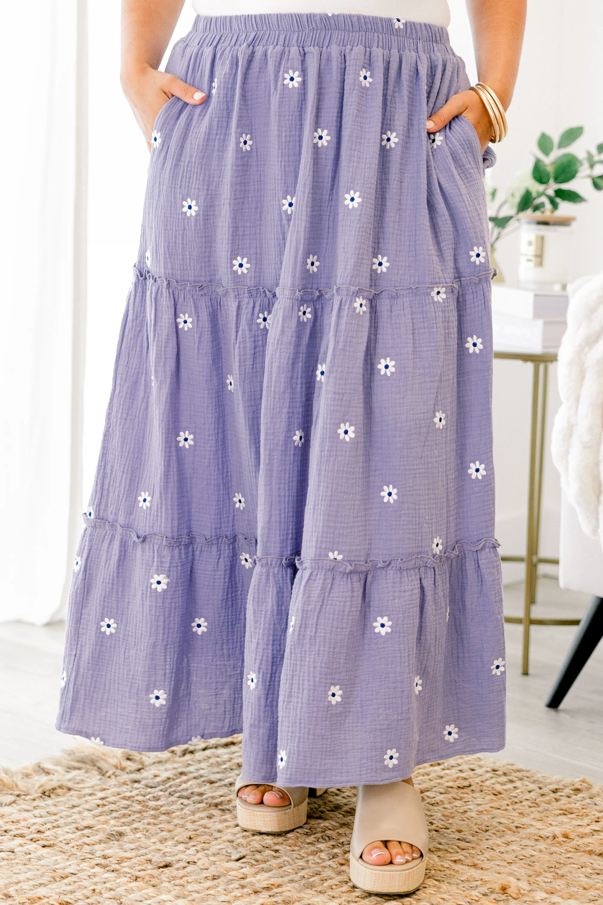 Home Is Where You Are Skirt, Blue - Weilaico