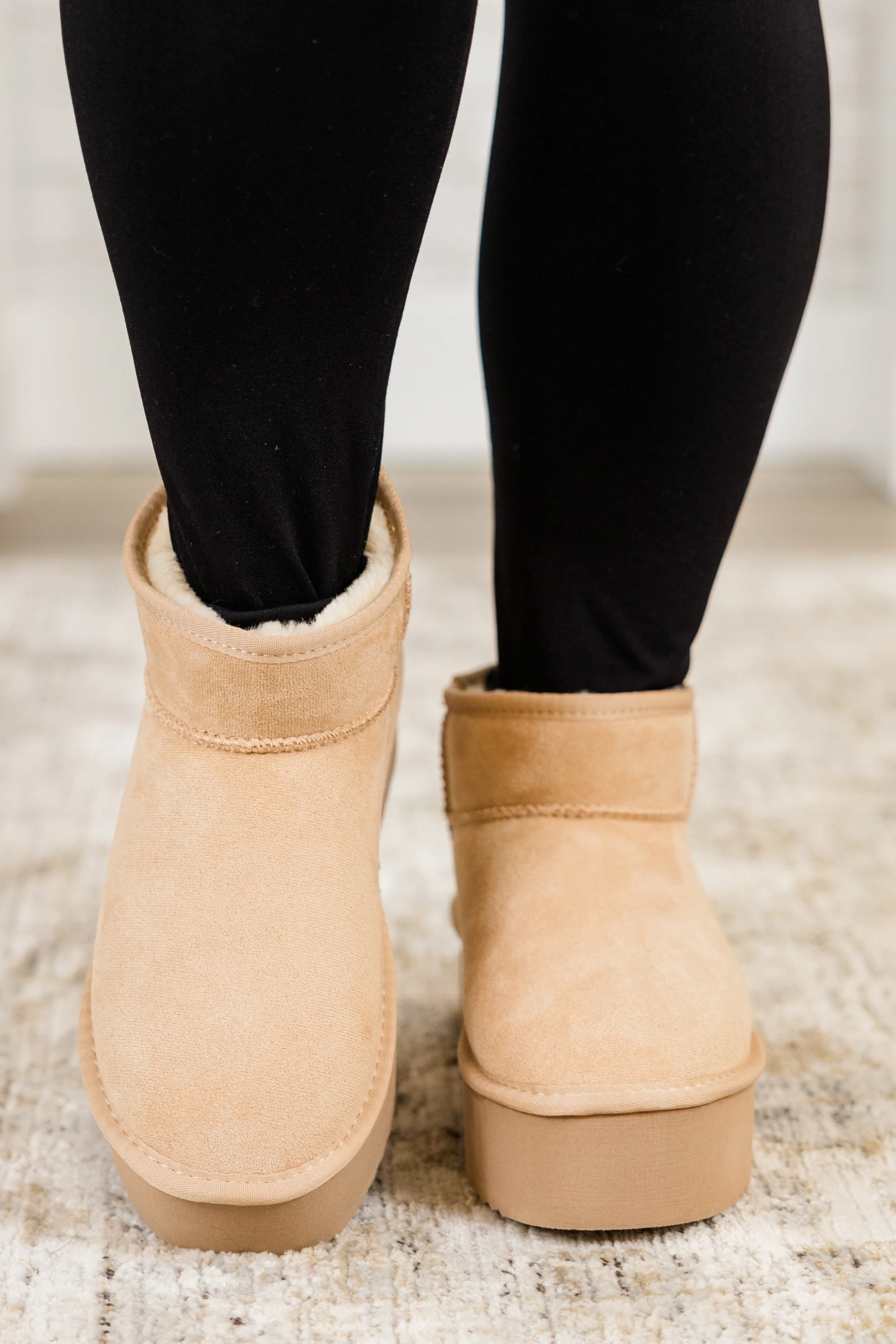 Cozy In Comfort Booties, Oatmeal - Weilaico