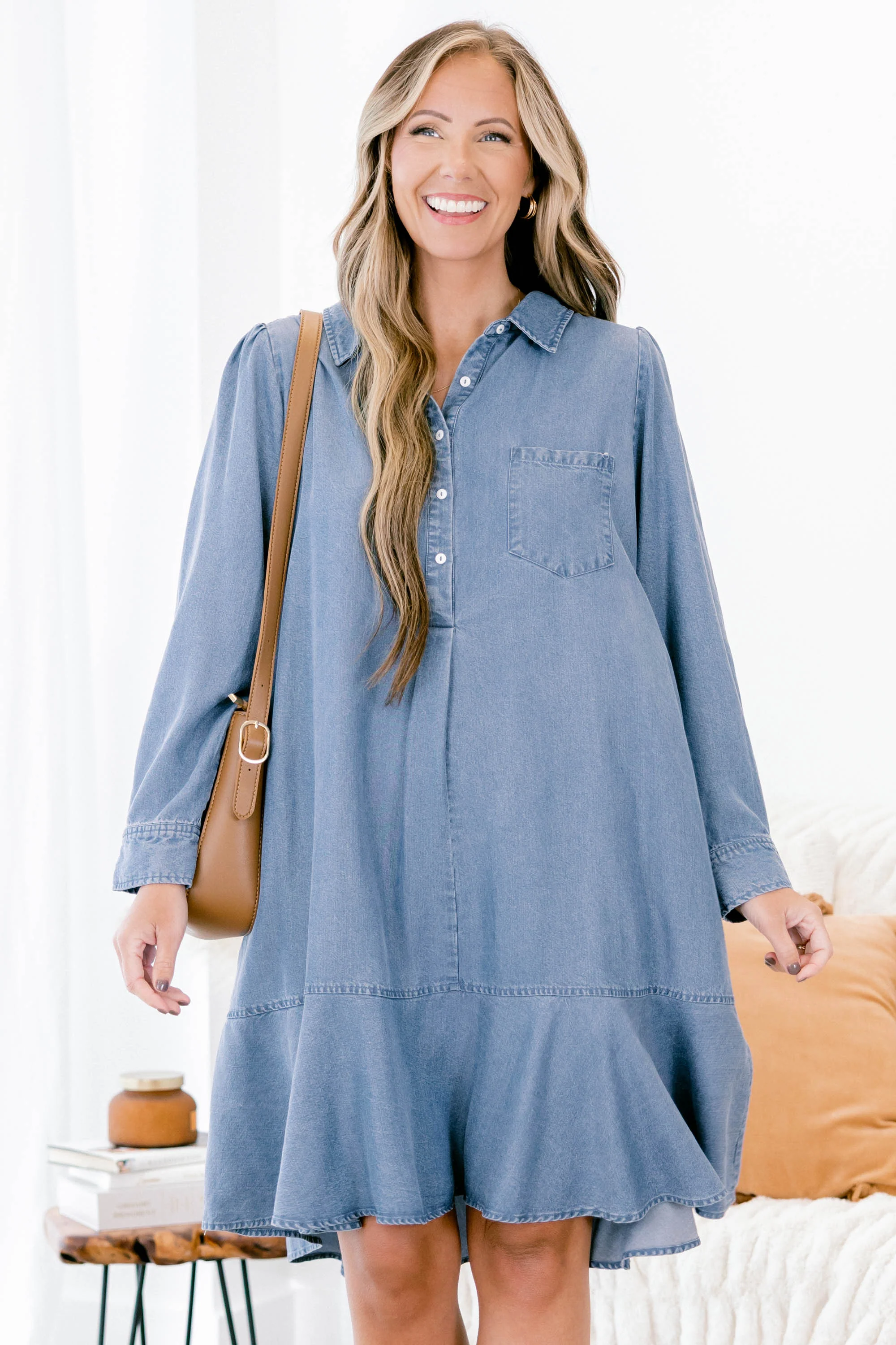 Days Like Today Dress, Denim Blue - Weilaico