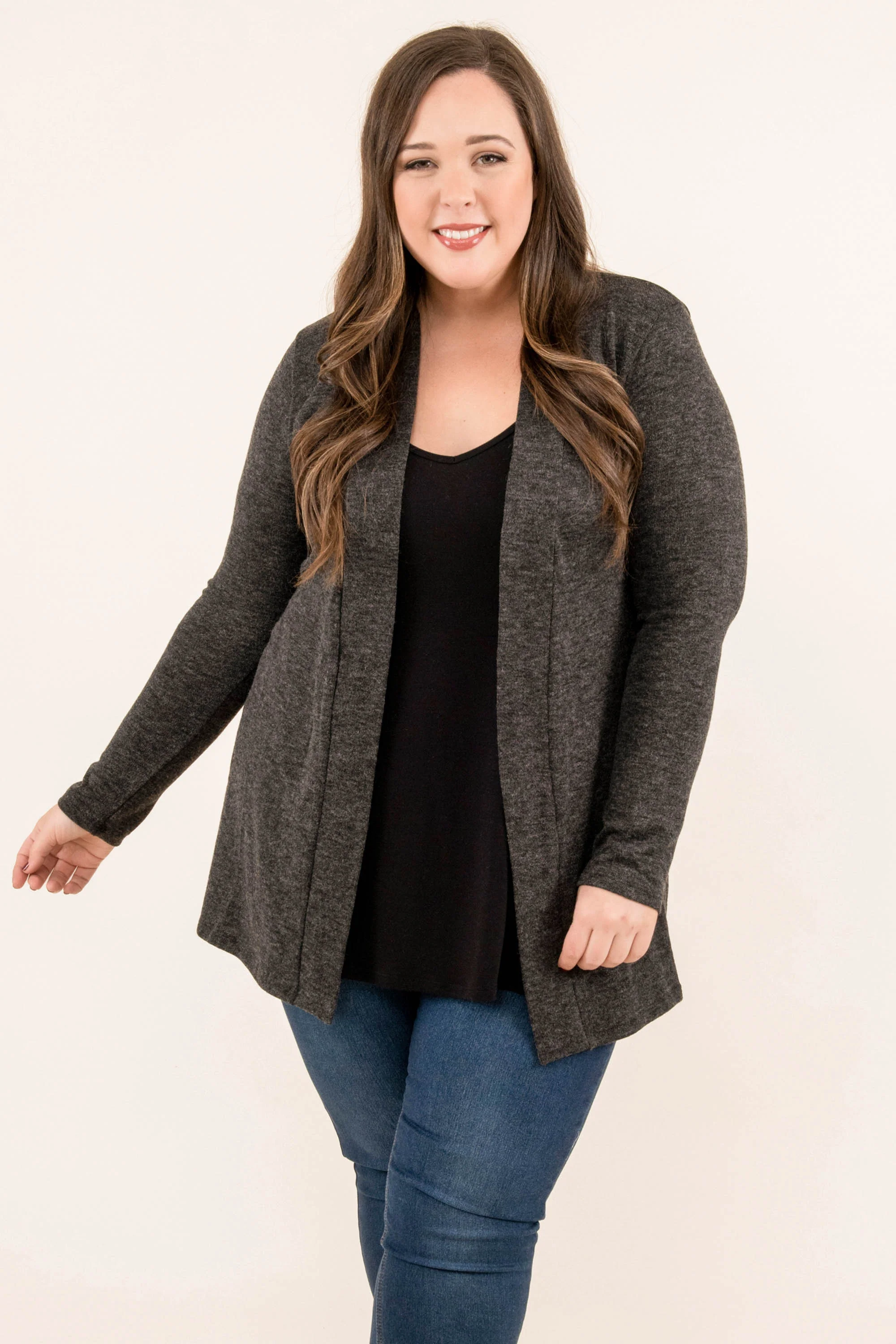 Waiting For This Moment Cardigan, Charcoal - Weilaico