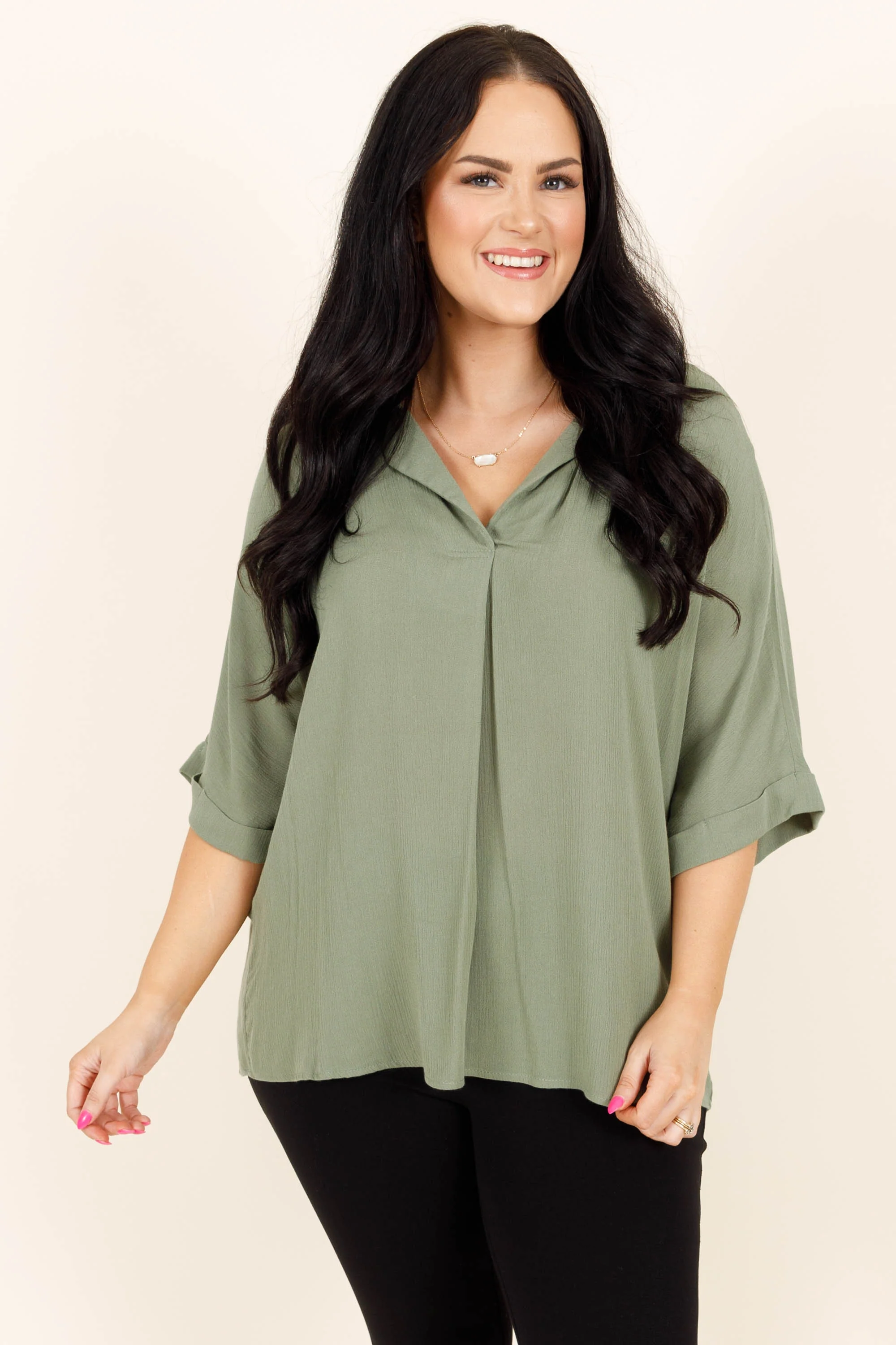 Carefree Top, Sage - Weilaico
